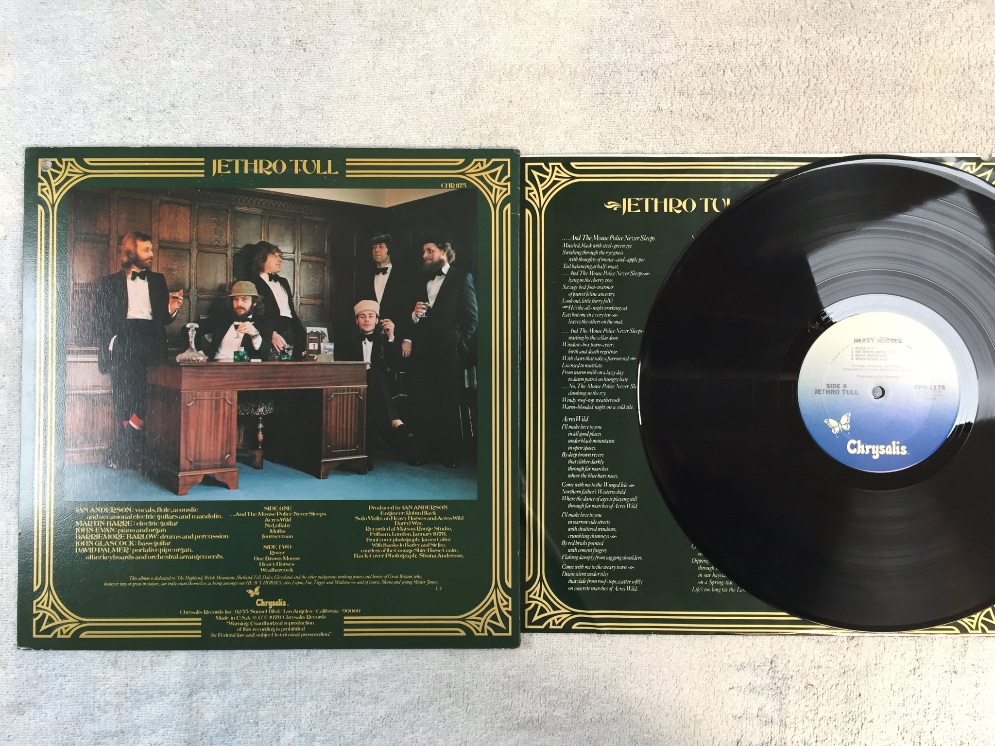 Omslagsbild för skivan JETHRO TULL heavy horses LP -78 US CHRYSALIS CHR 1175
