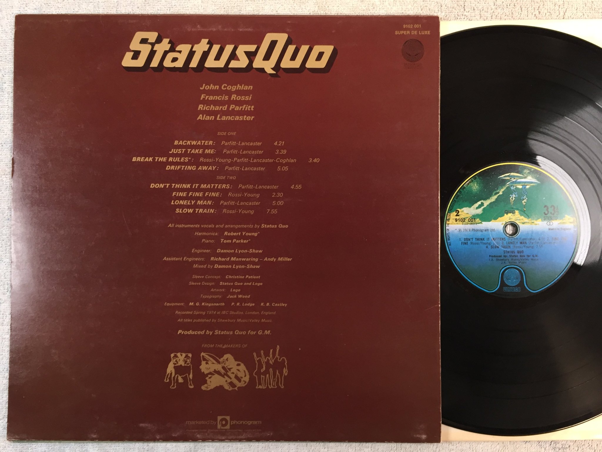 Omslagsbild för skivan STATUS QUO quo LP -74 UK VERTIGO 9102 001