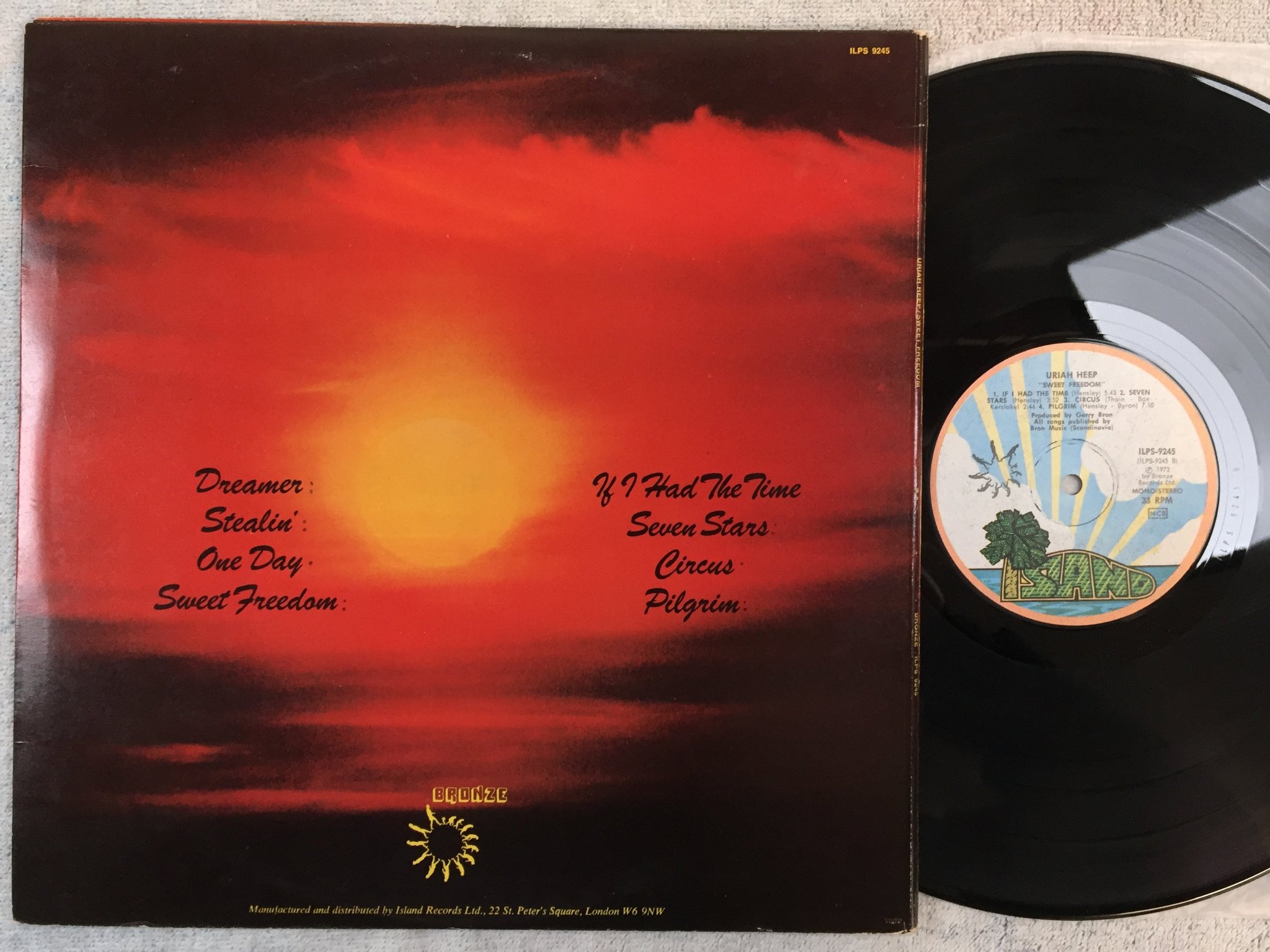 Omslagsbild för skivan URIAH HEEP sweet freedom LP -73 ncb ISLAND ILPS-9245
