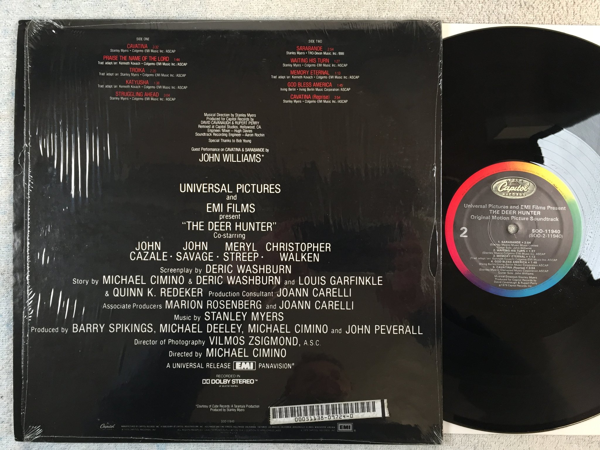 Omslagsbild för skivan THE DEER HUNTER LP -79 US CAPITOL SOO-11940 soundtrack 