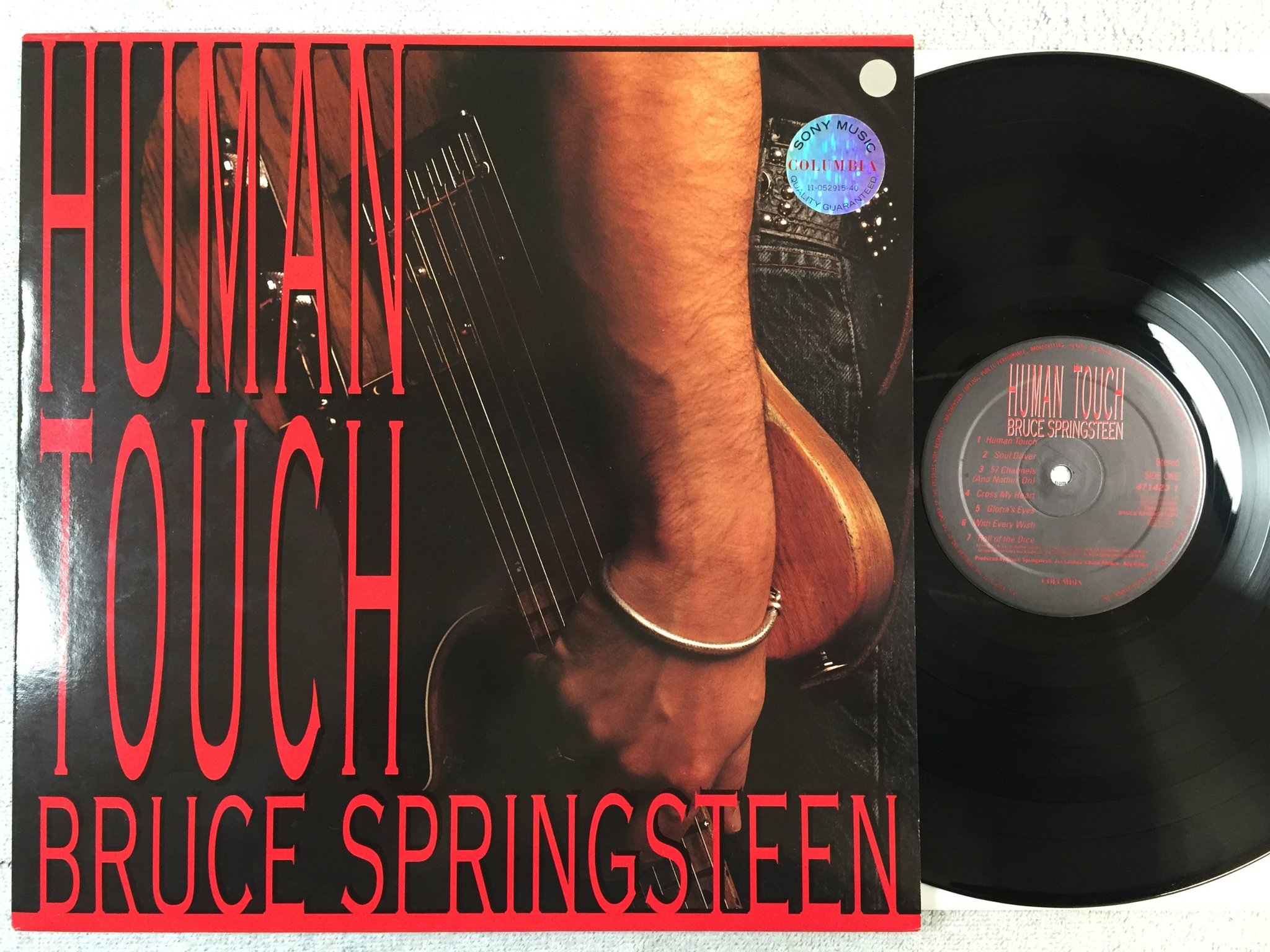 Omslagsbild för skivan BRUCE SPRINGSTEEN human touch LP -92 Hol COLUMBIA 471423 1