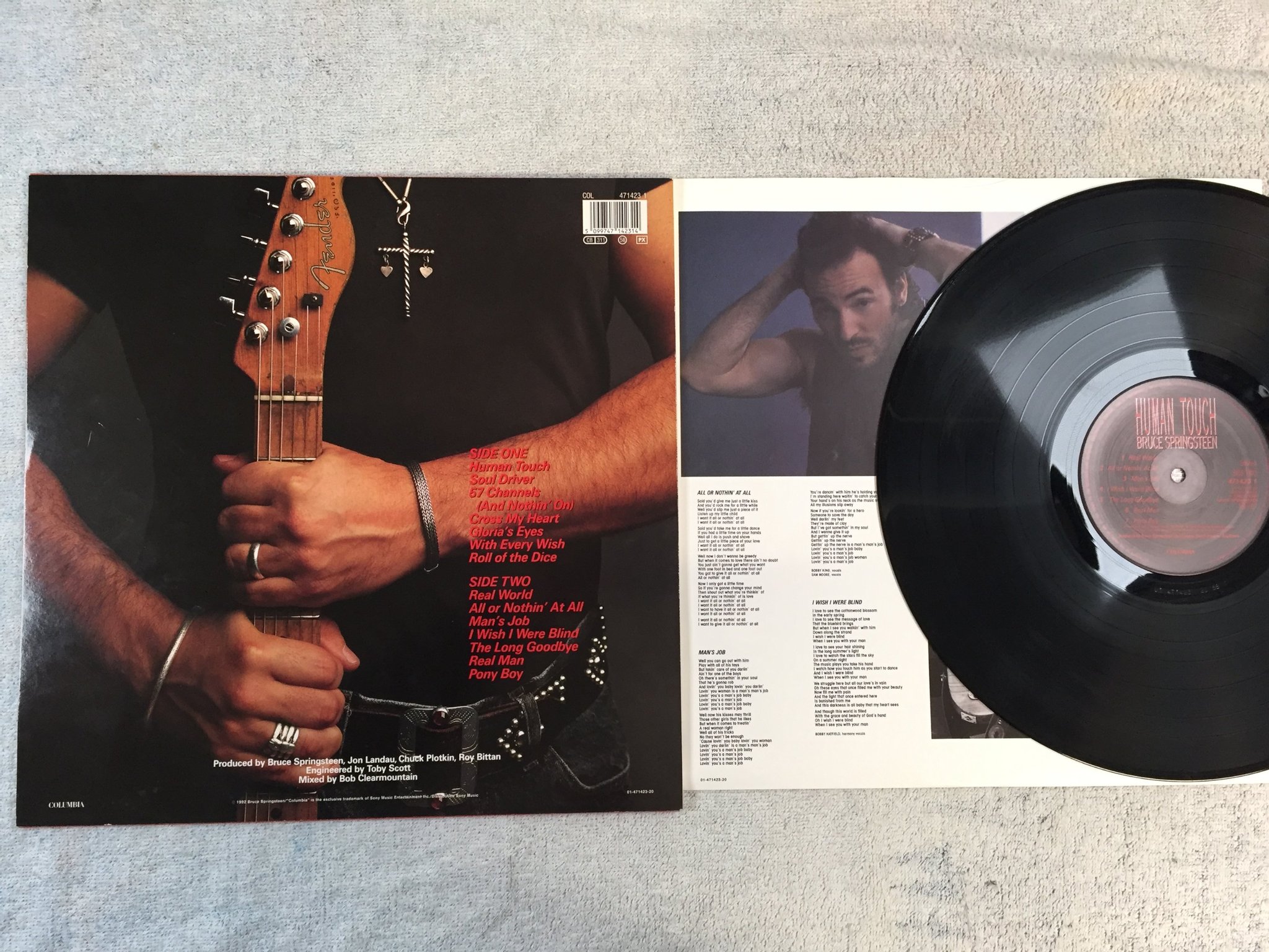 Omslagsbild för skivan BRUCE SPRINGSTEEN human touch LP -92 Hol COLUMBIA 471423 1