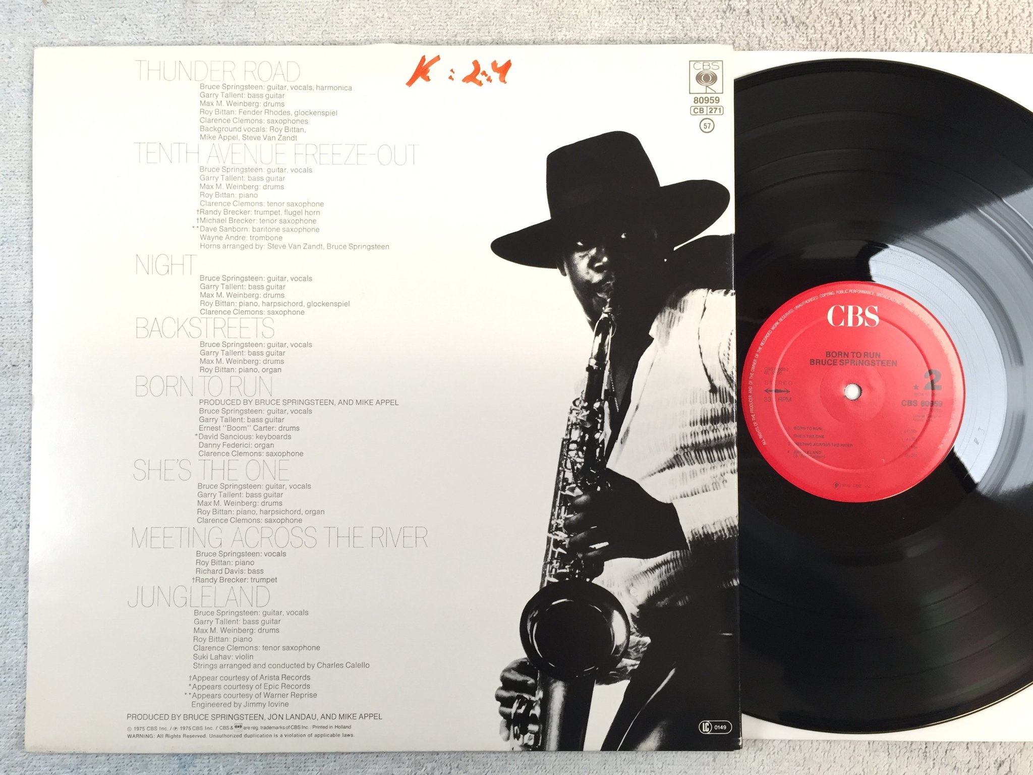 Omslagsbild för skivan BRUCE SPRINGSTEEN born to run LP Hol CBS 80959