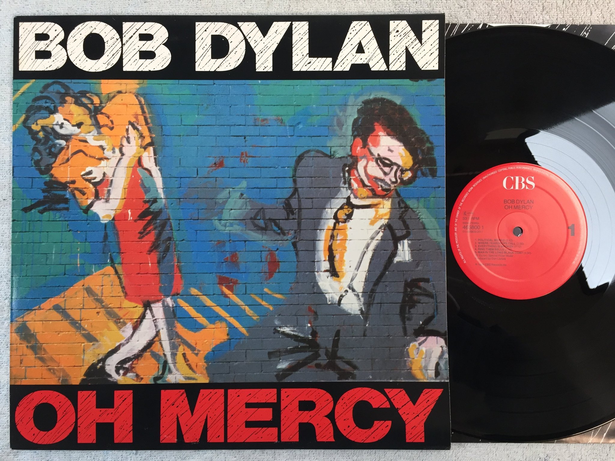 Omslagsbild för skivan BOB DYLAN oh mercy LP  -89 Hol CBS 4658001