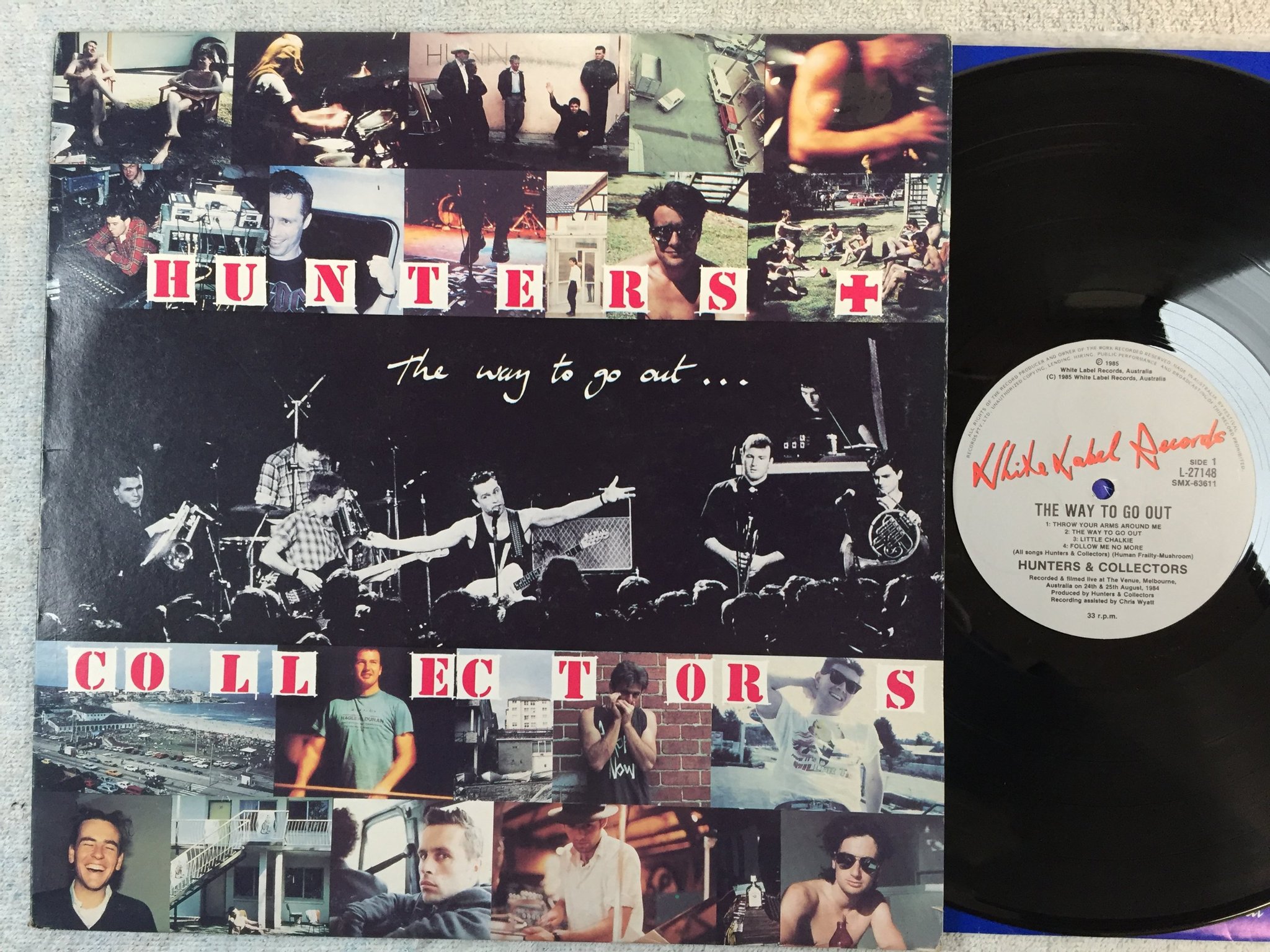 Omslagsbild för skivan HUNTERS & COLLECTORS the way to go out LP -85 Australien L 27148