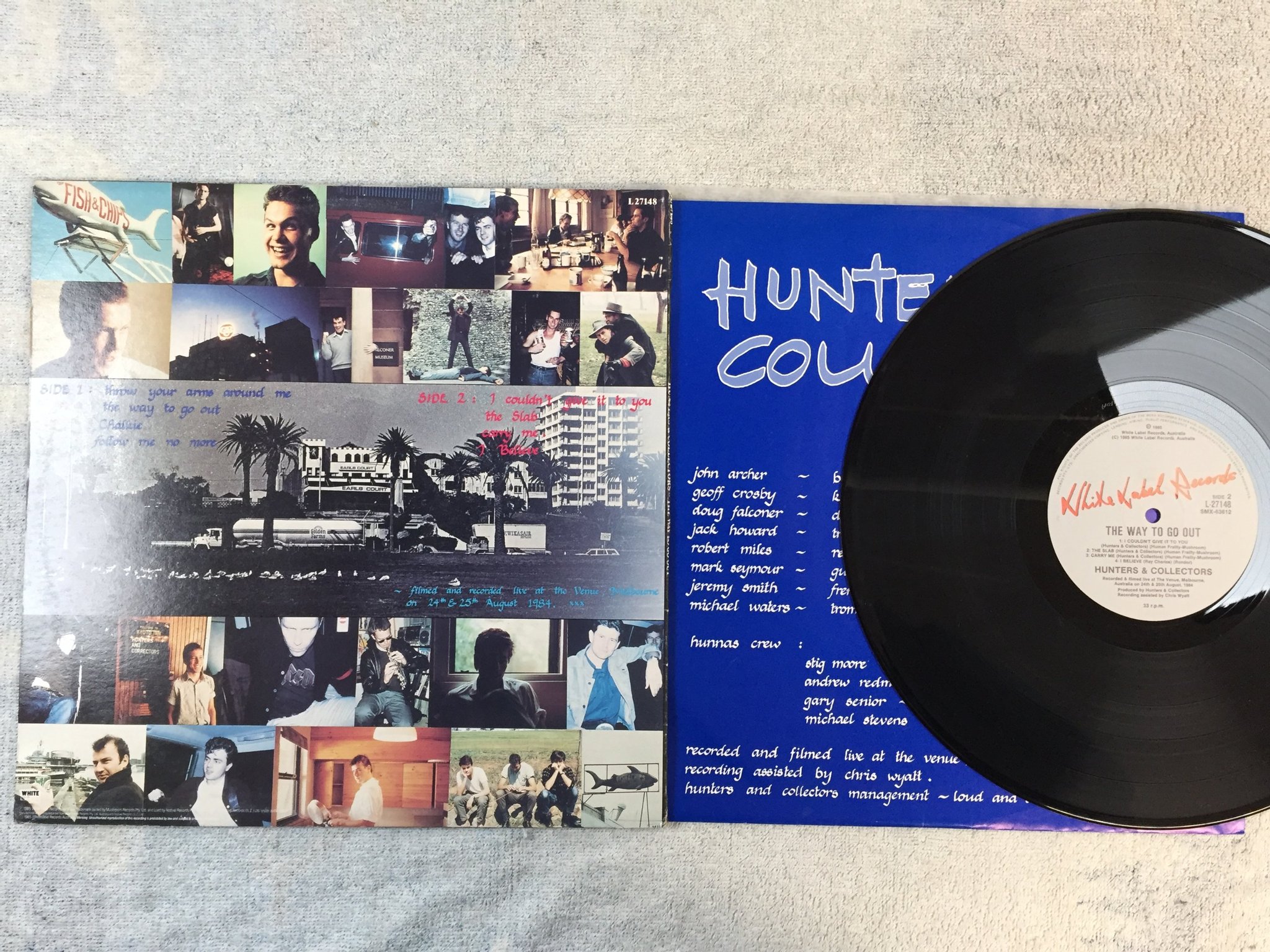 Omslagsbild för skivan HUNTERS & COLLECTORS the way to go out LP -85 Australien L 27148