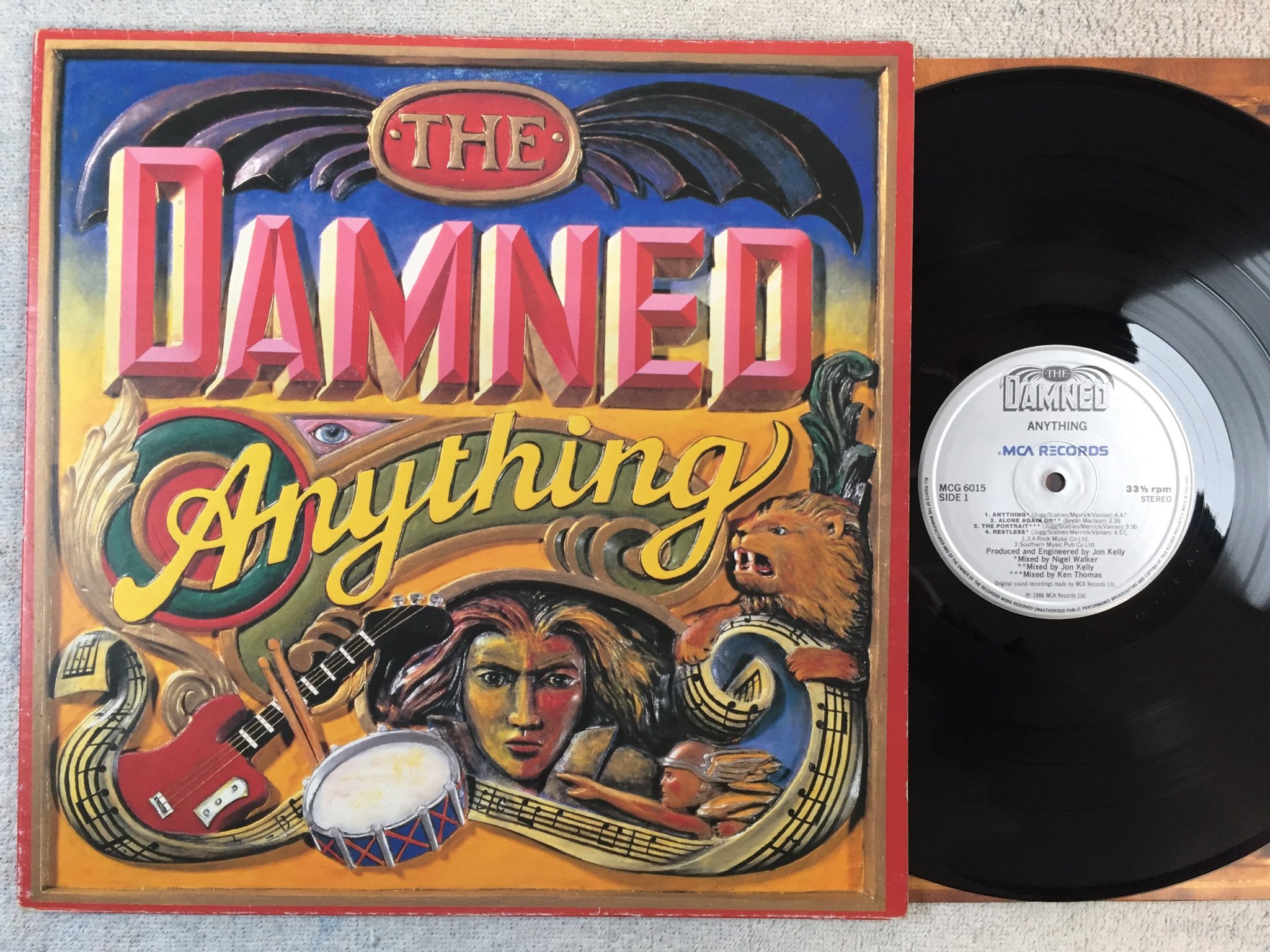 Omslagsbild för skivan DAMNED anything LP -86 UK MCA MCG 6015 NEW WAVE