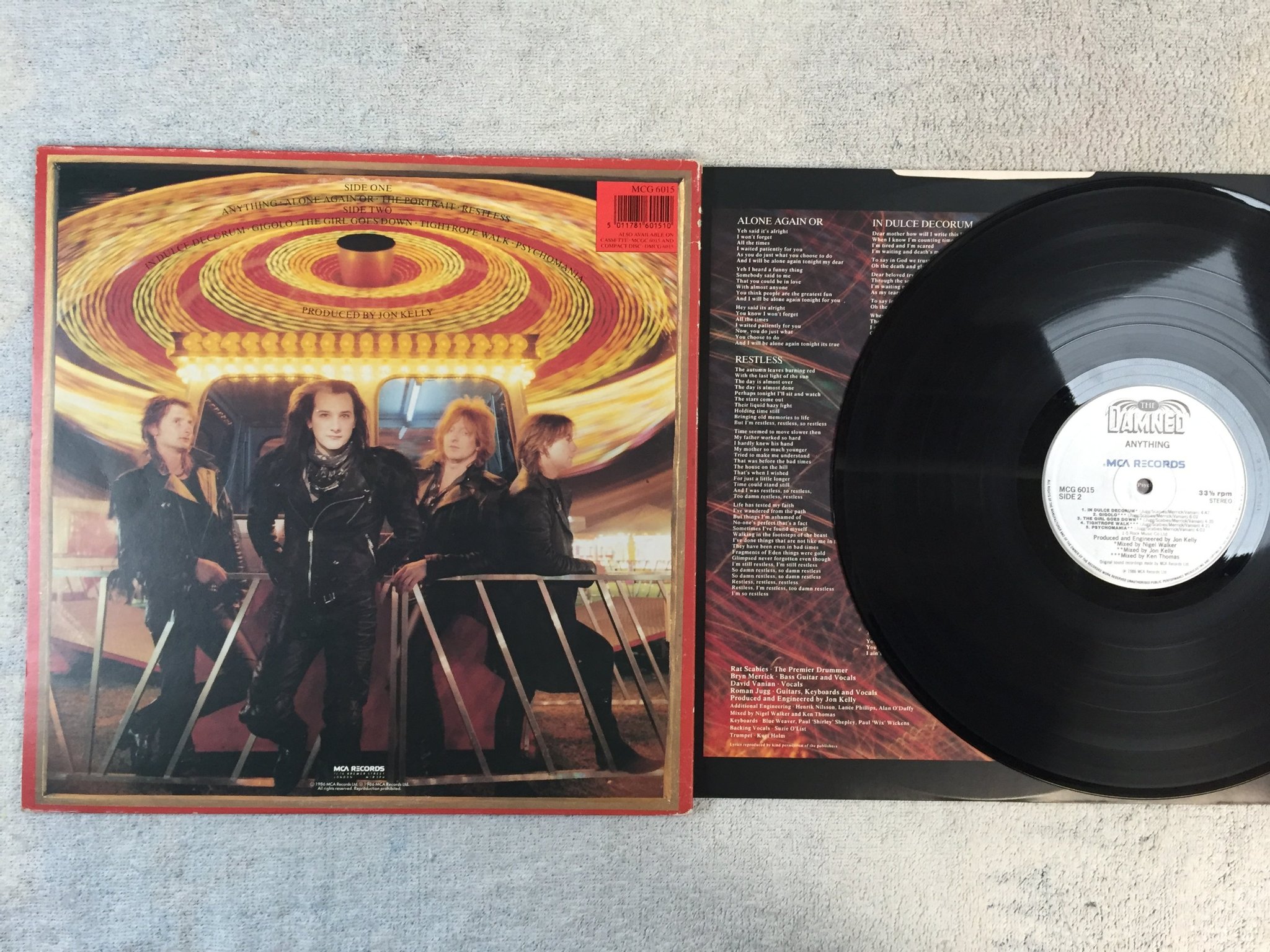 Omslagsbild för skivan DAMNED anything LP -86 UK MCA MCG 6015 NEW WAVE