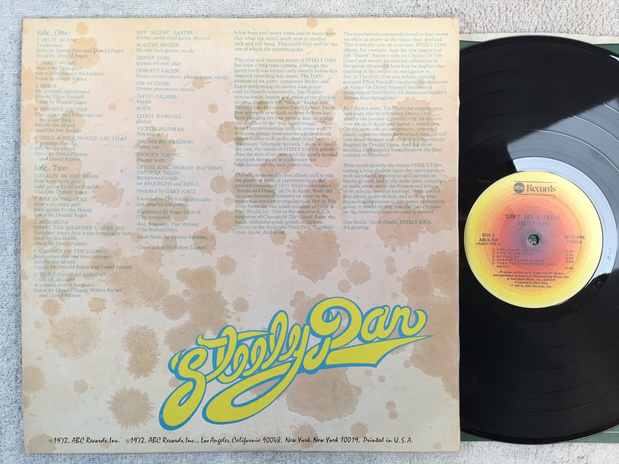 Omslagsbild för skivan STEELY DAN can't buy a thrill LP -72 US ABC ABCX-758