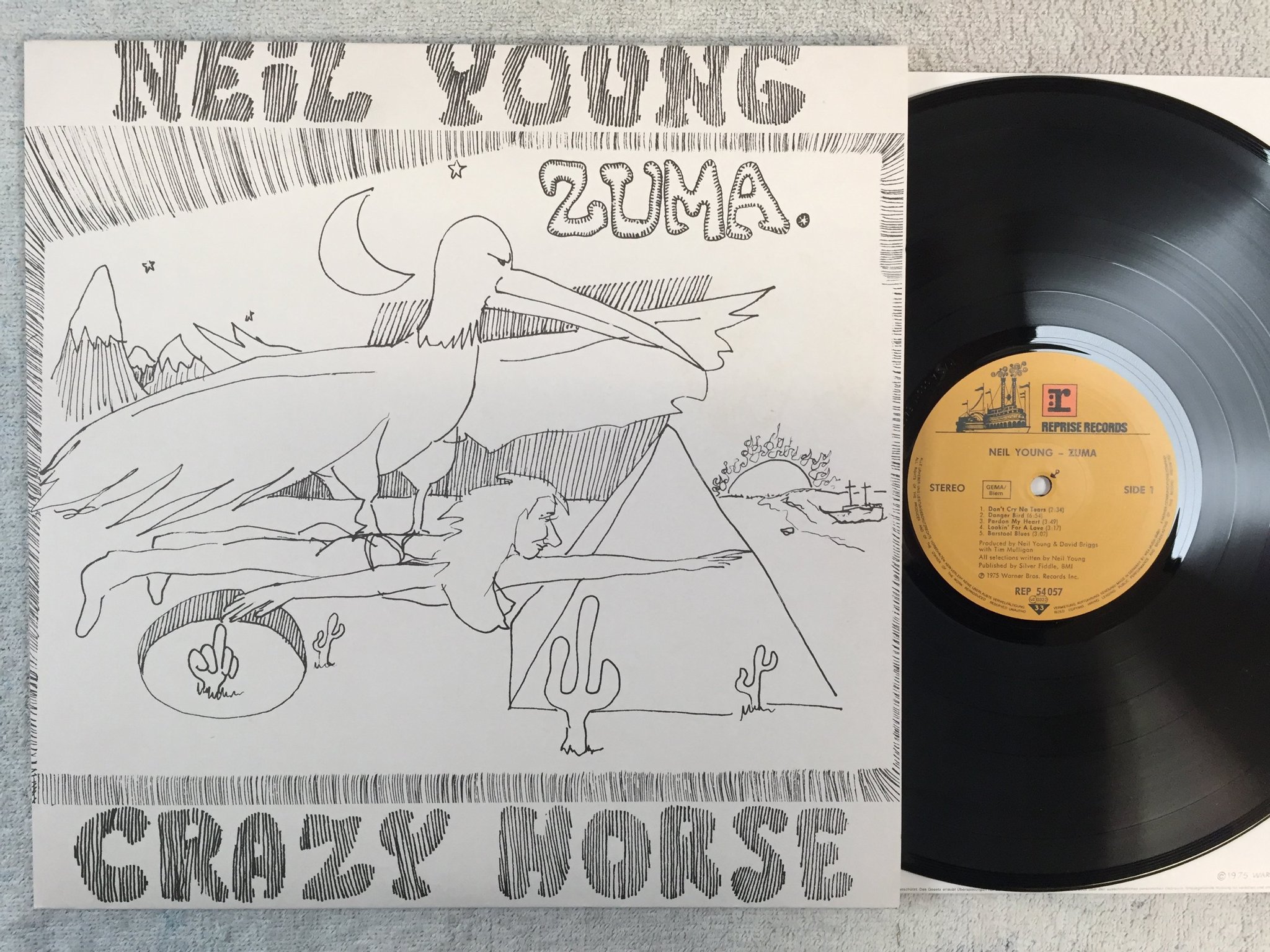 Omslagsbild för skivan NEIL YOUNG zuma LP re Ger REPRISE REP 54057