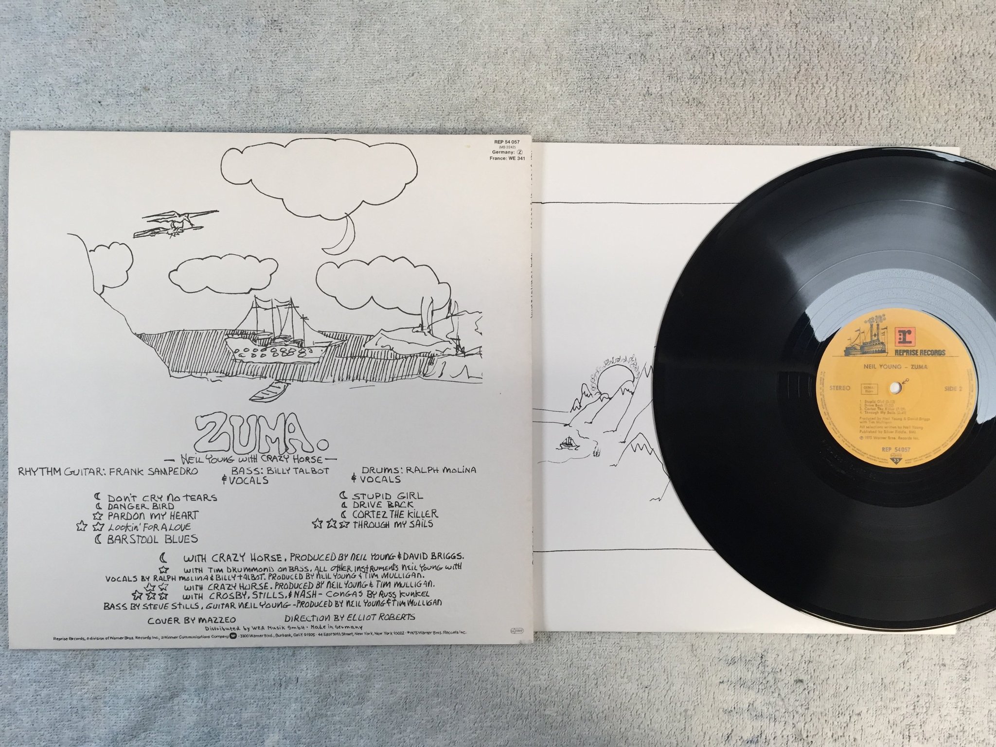 Omslagsbild för skivan NEIL YOUNG zuma LP re Ger REPRISE REP 54057