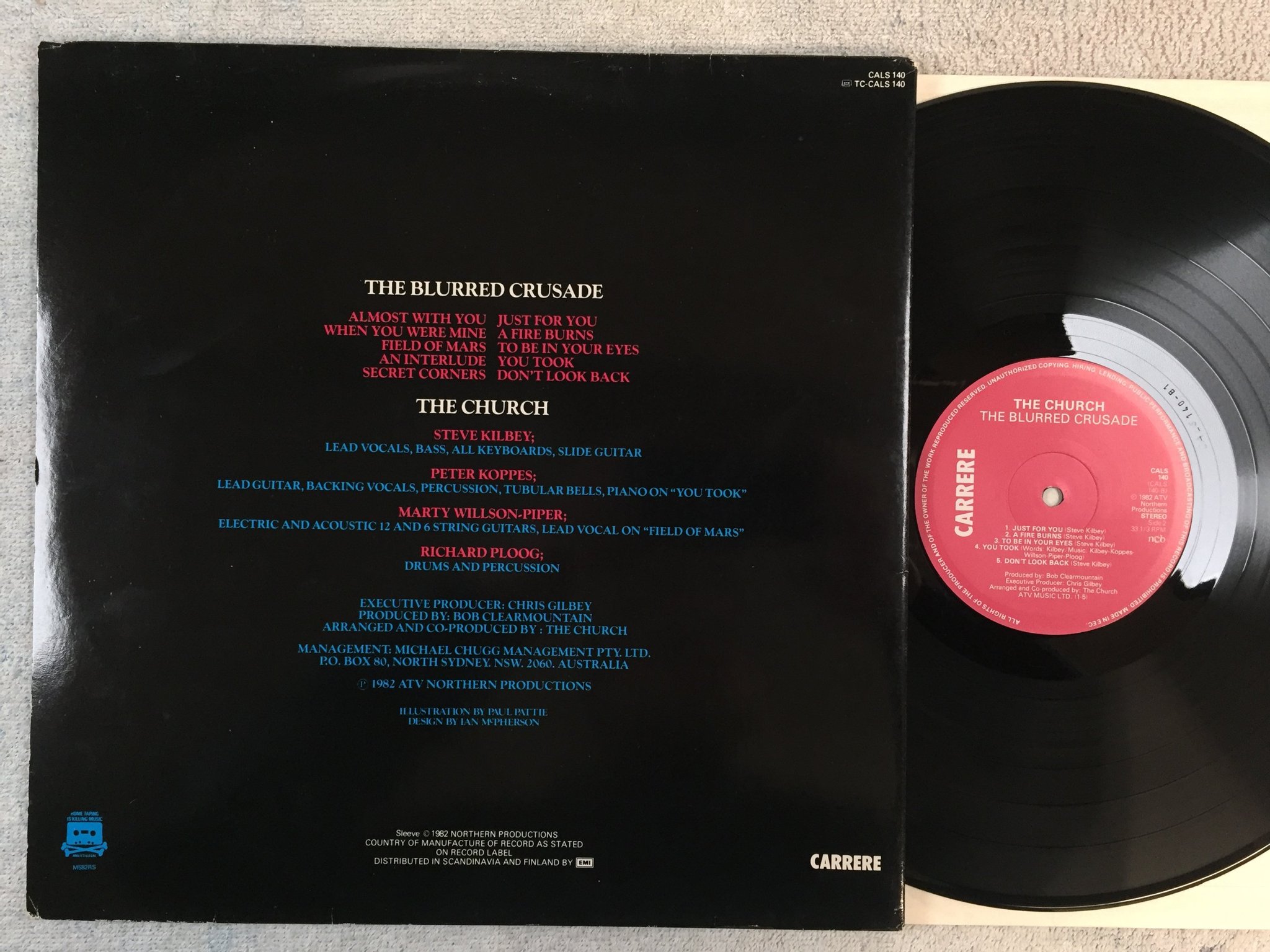 Omslagsbild för skivan THE CHURCH the blurred crusade LP -82 ncb CARRERE CALS 140