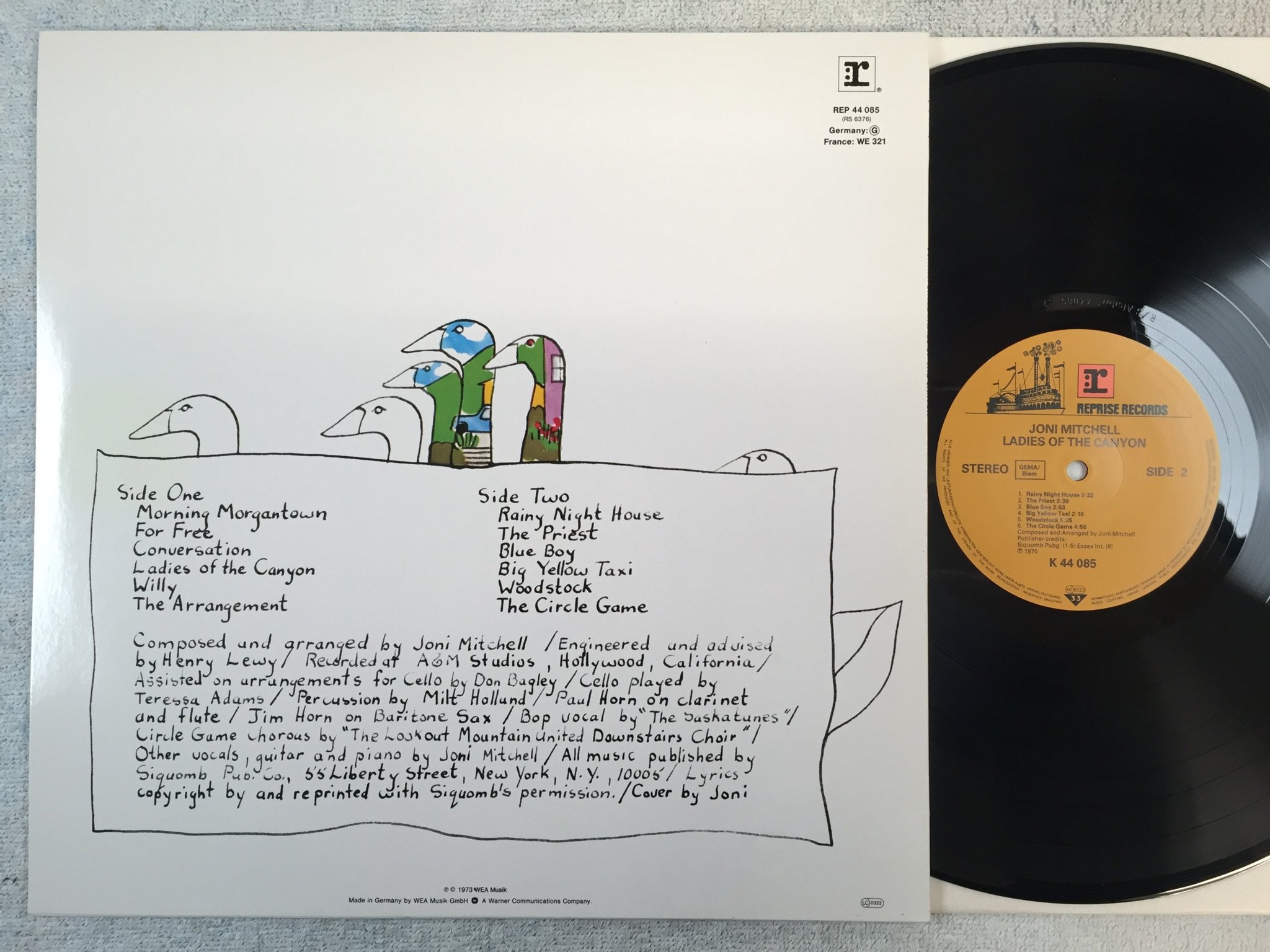 Omslagsbild för skivan JONI MITCHELL ladies of the canyon LP  re Ger REPRISE K 44085