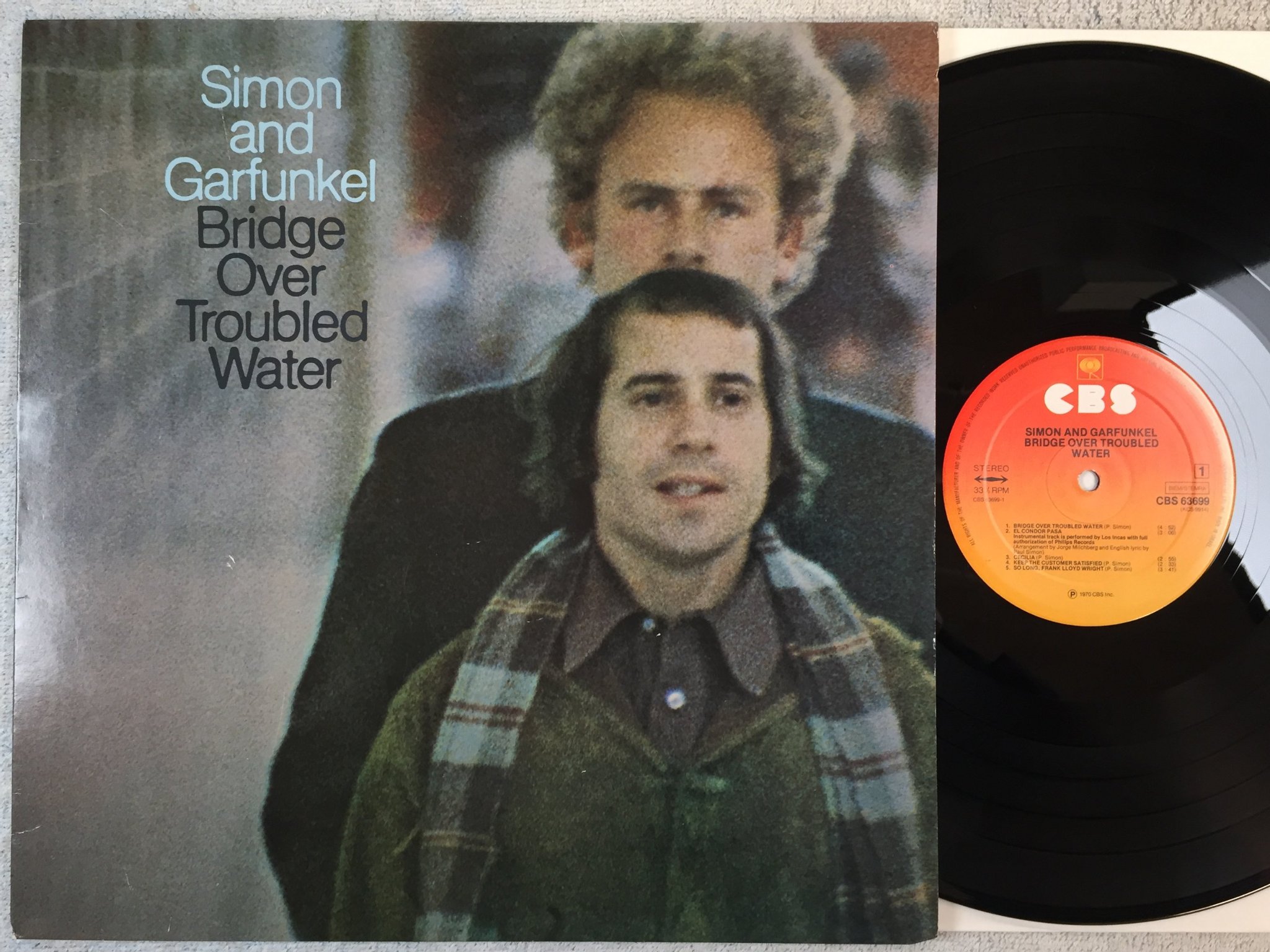 Omslagsbild för skivan SIMON & GARFUNKEL bridge over troubled water LP re Hol CBS 63699