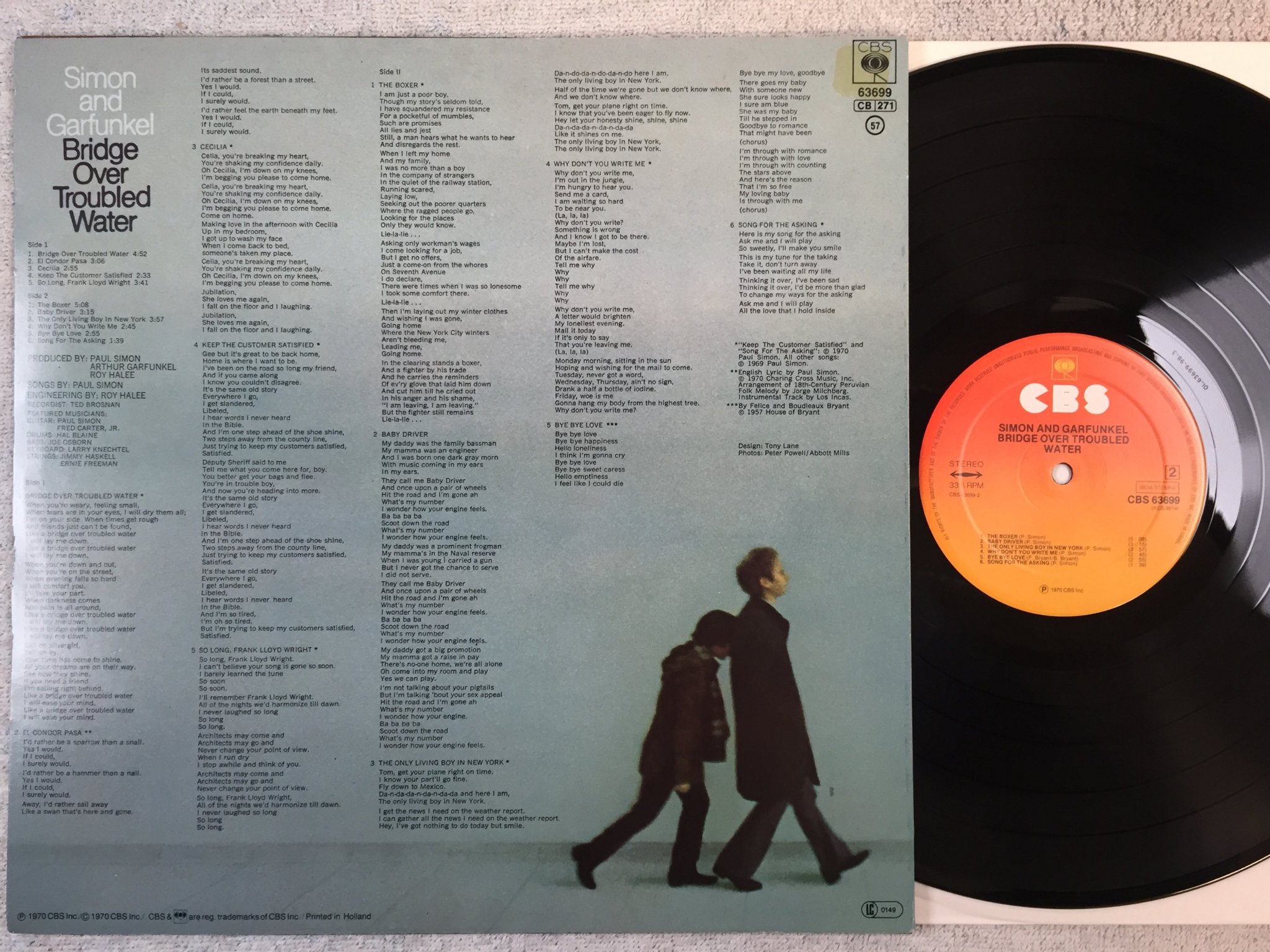 Omslagsbild för skivan SIMON & GARFUNKEL bridge over troubled water LP re Hol CBS 63699