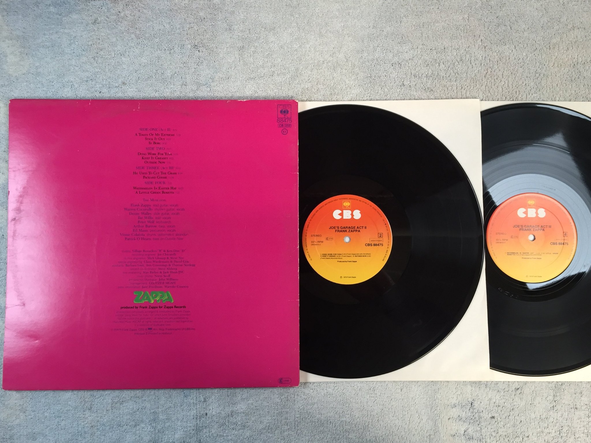 Omslagsbild för skivan FRANK ZAPPA Joe's garage act III 2xLP -79 Hol CBS 88475