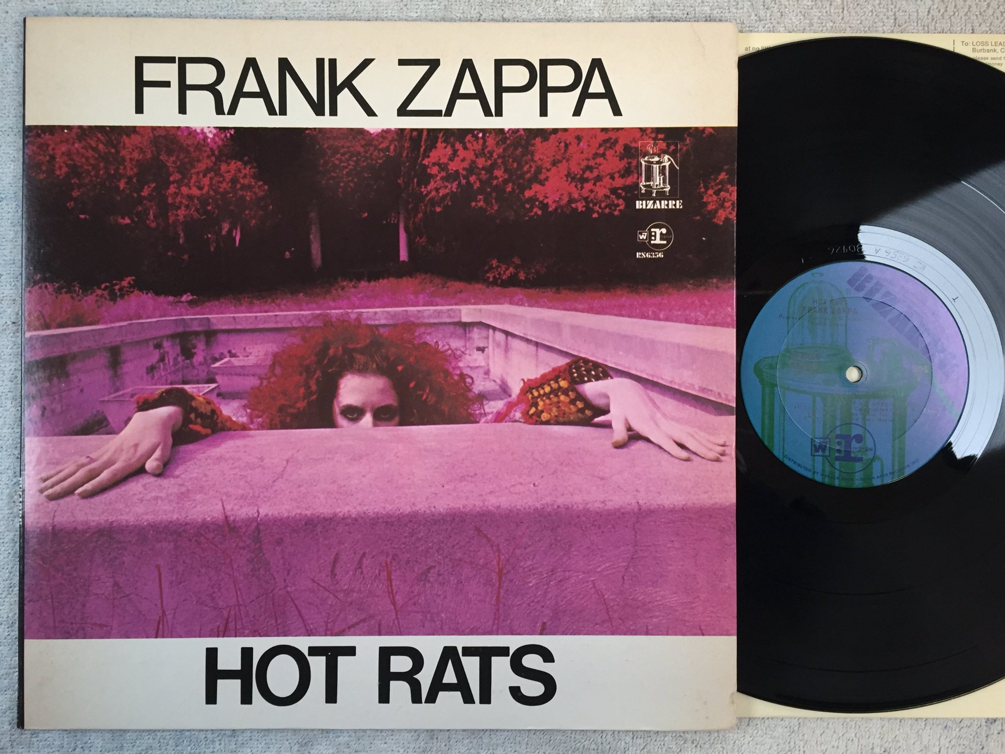 Omslagsbild för skivan FRANK ZAPPA hot rats LP -69 US BIZARRE RS 6356 