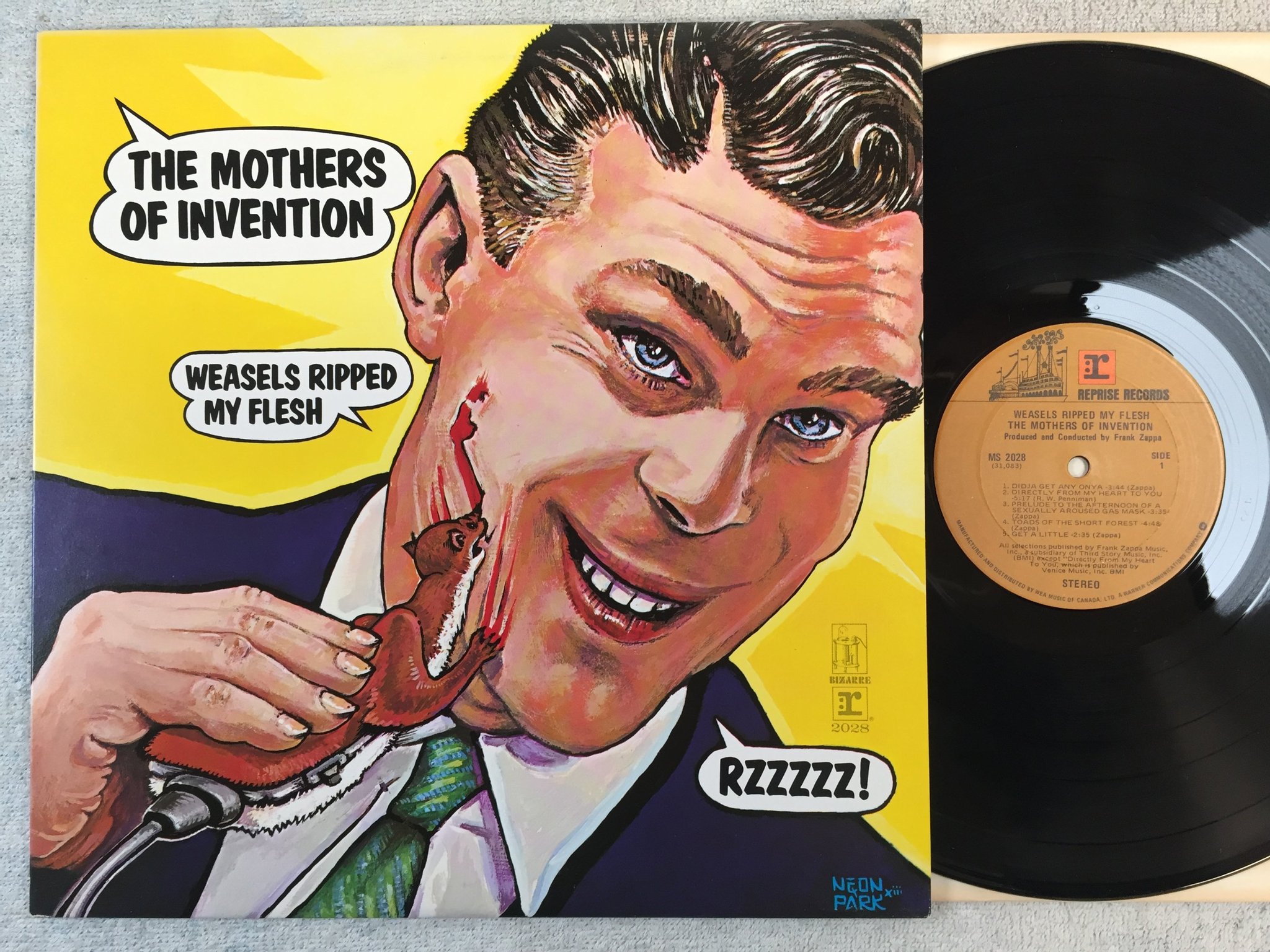 Omslagsbild för skivan THE MOTHERS OF INVENTION weasels ripped my flesh LP Can REPRISE MS 2028