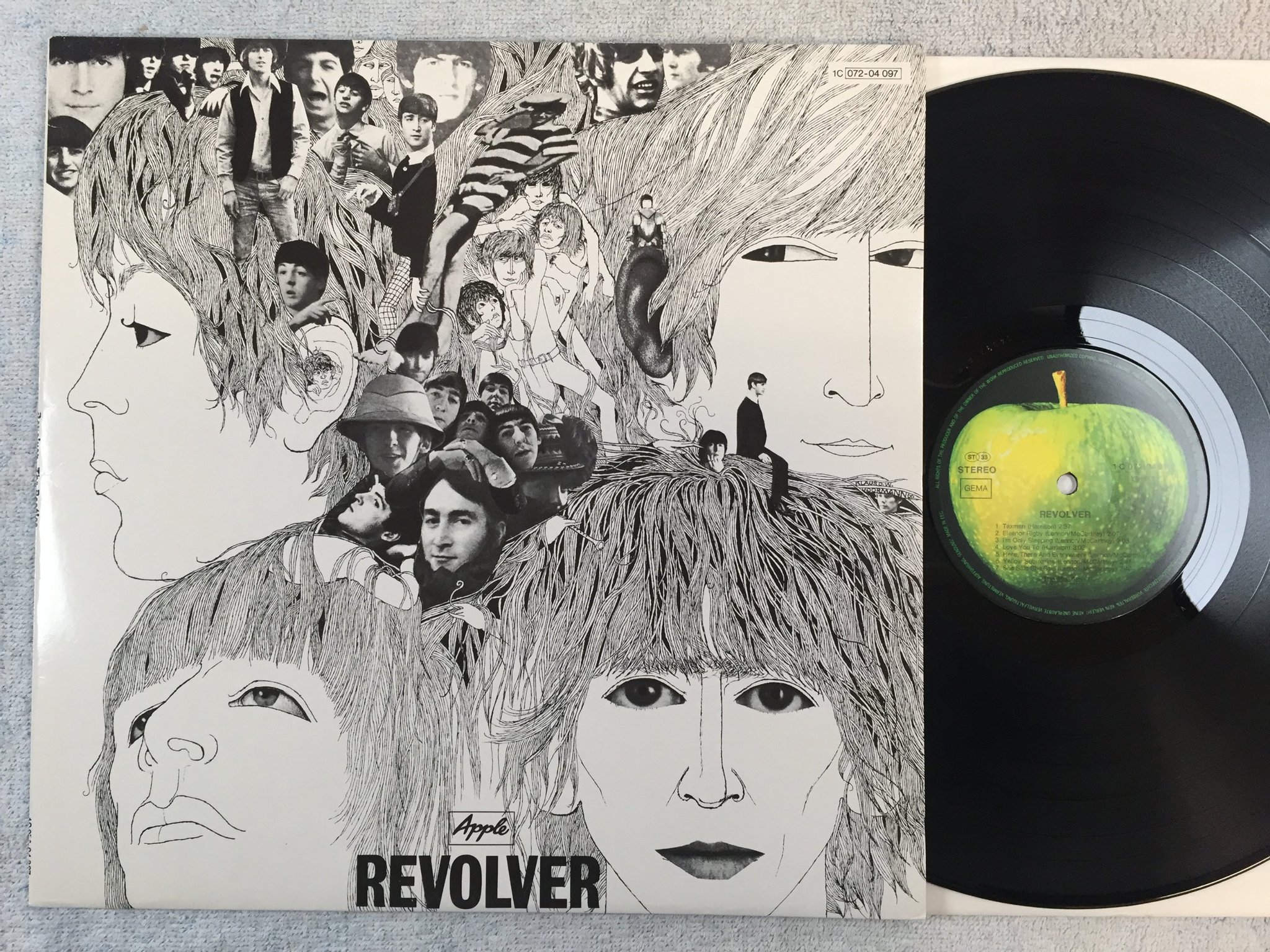 Omslagsbild för skivan THE BEATLES revolver LP Ger APPLE 1C 072-04097