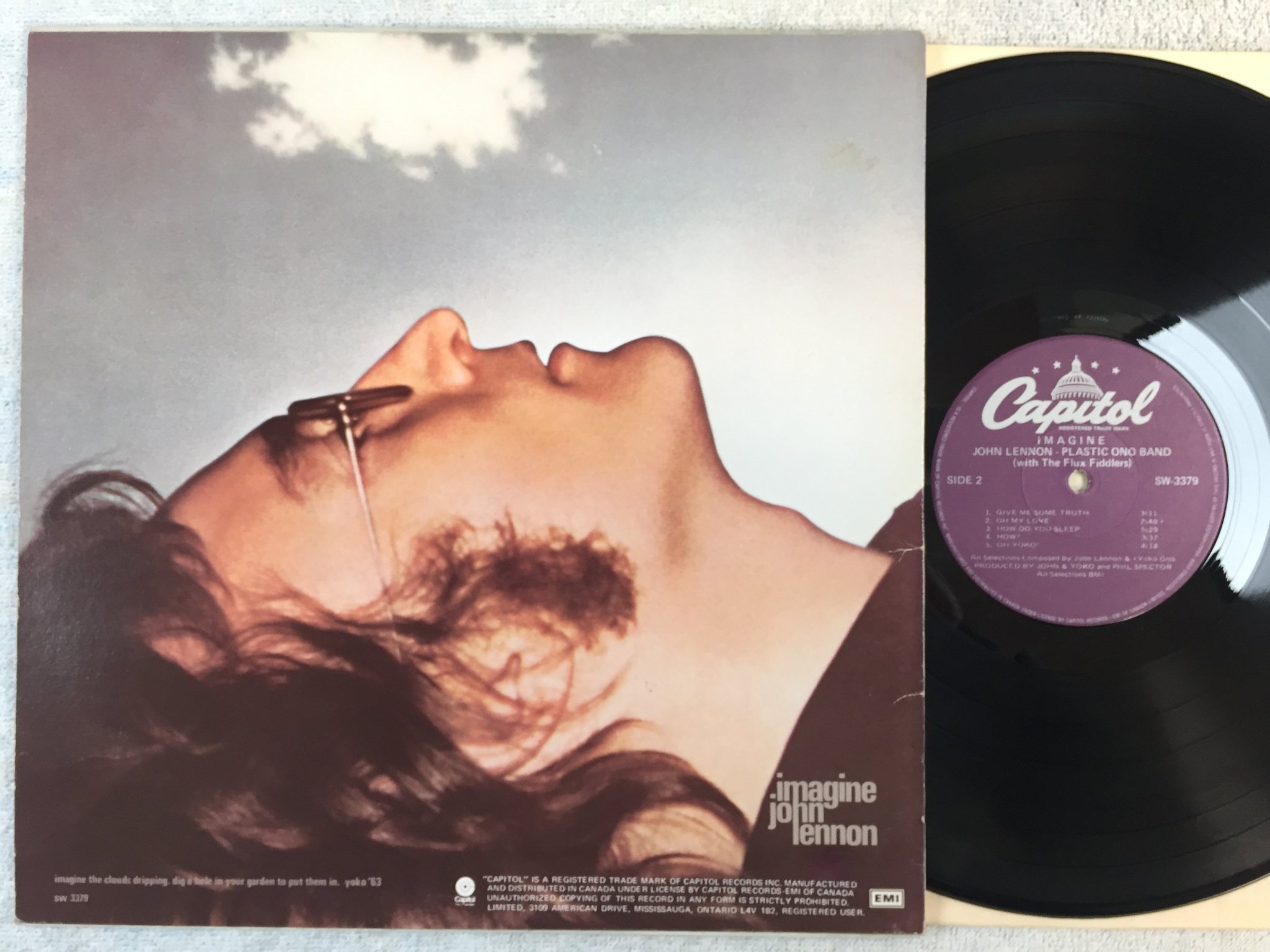 Omslagsbild för skivan JOHN LENNON imagine LP Can CAPITOL SW-3379