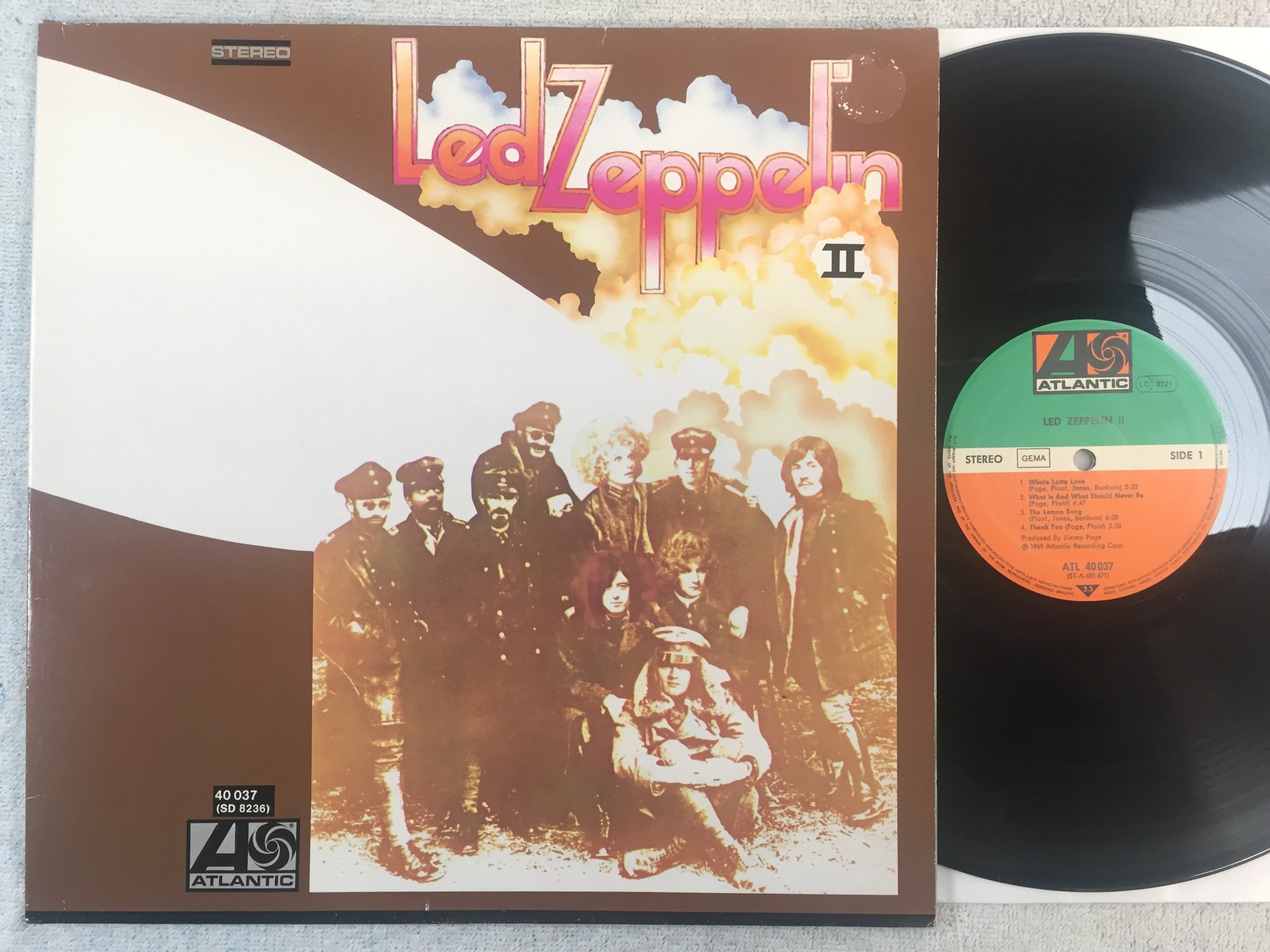Omslagsbild för skivan LED ZEPPELIN II LP re Ger ATLANTIC ATL 40037