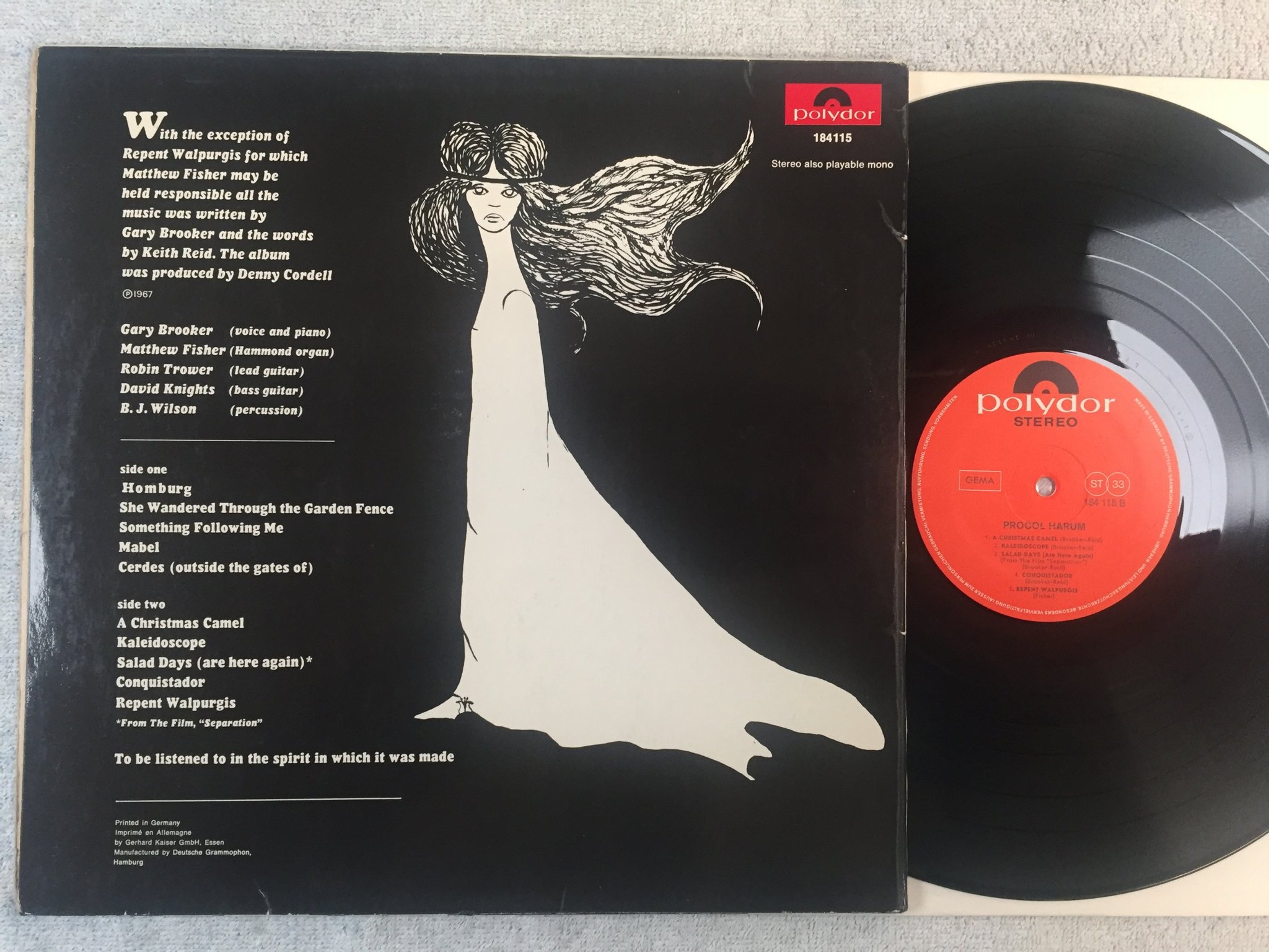 Omslagsbild för skivan PROCOL HARUM s/t LP Ger POLYDOR 184115