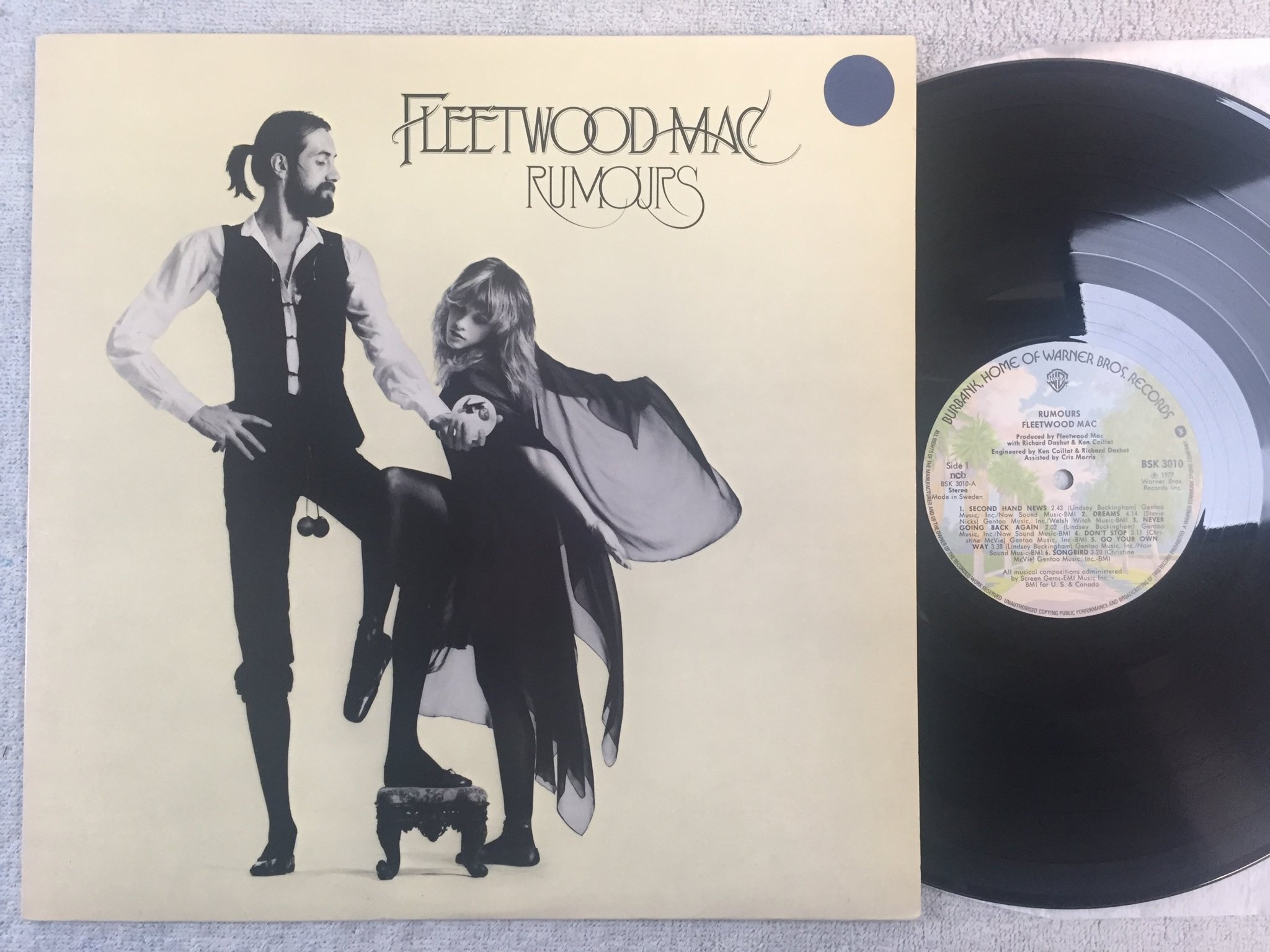 Omslagsbild för skivan FLEETWOOD MAC rumours LP -77 Swe WARNER BSK 3010