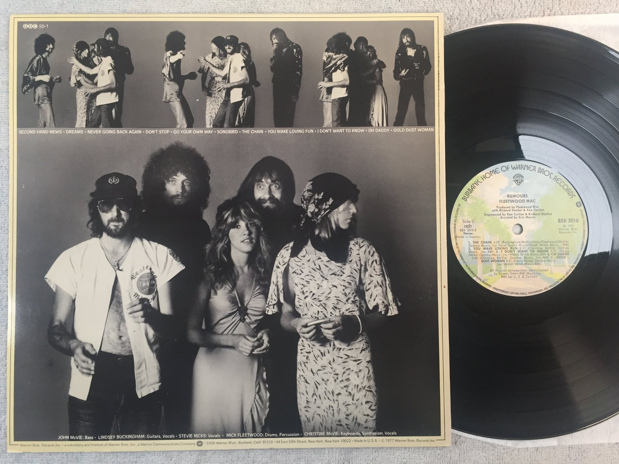 Omslagsbild för skivan FLEETWOOD MAC rumours LP -77 Swe WARNER BSK 3010