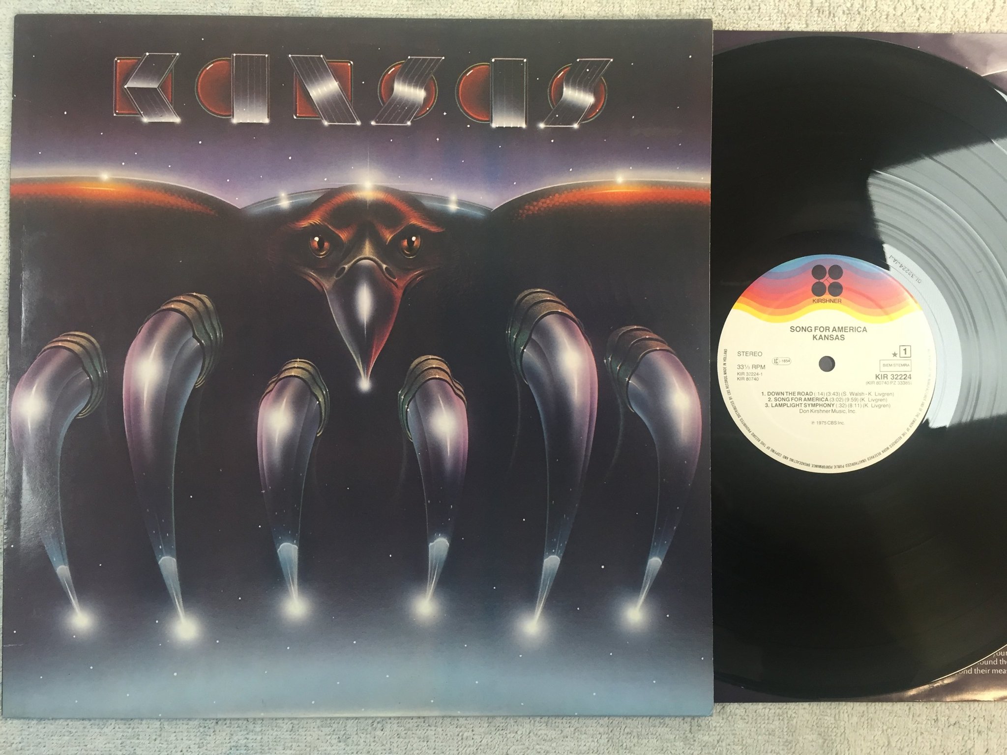 Omslagsbild för skivan KANSAS songs for America LP -75 Hol KIRSHNER KIR 32224