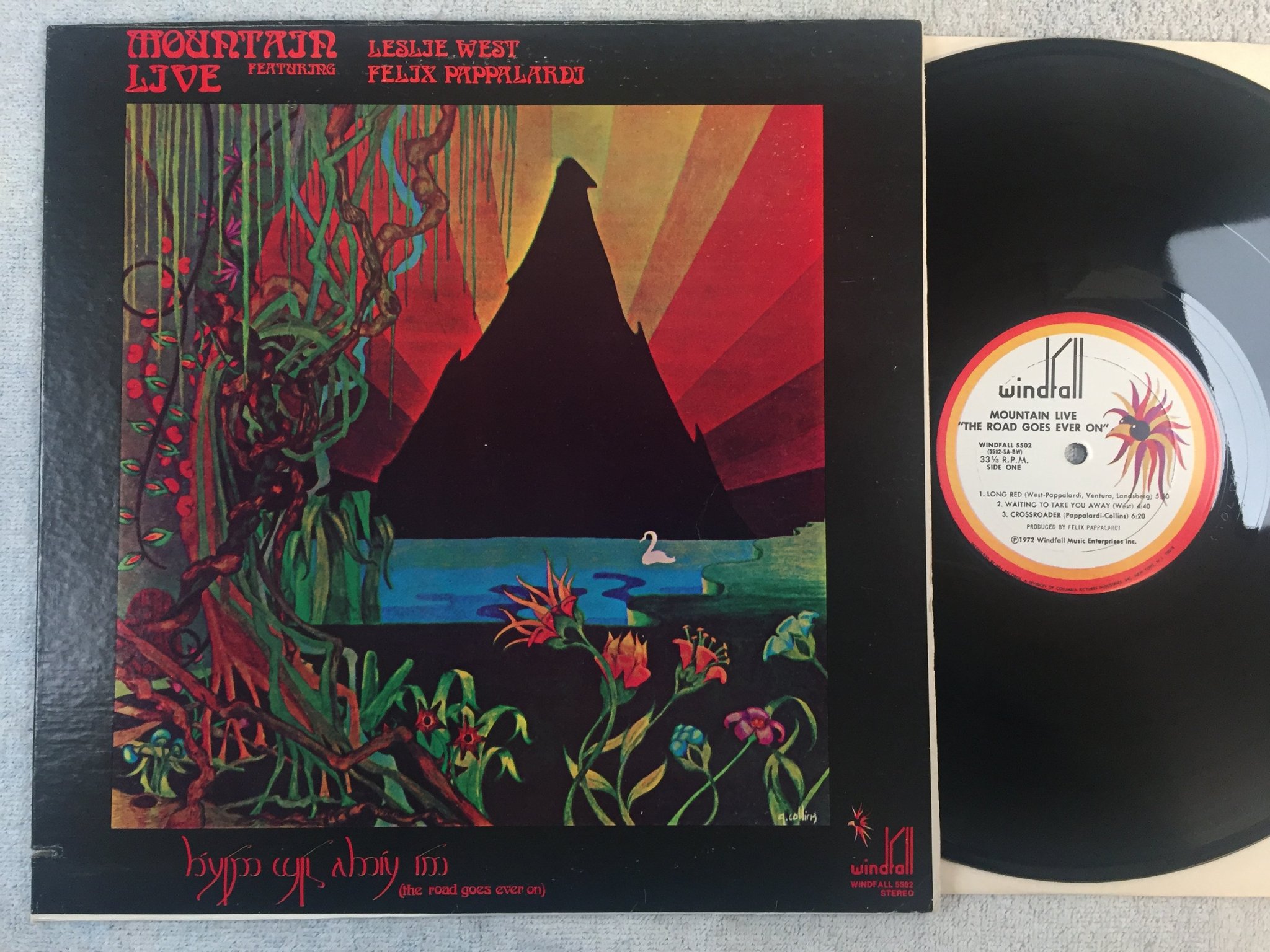 Omslagsbild för skivan MOUNTAIN live LP -72 US WINDFALL 5502 classic ! ! 