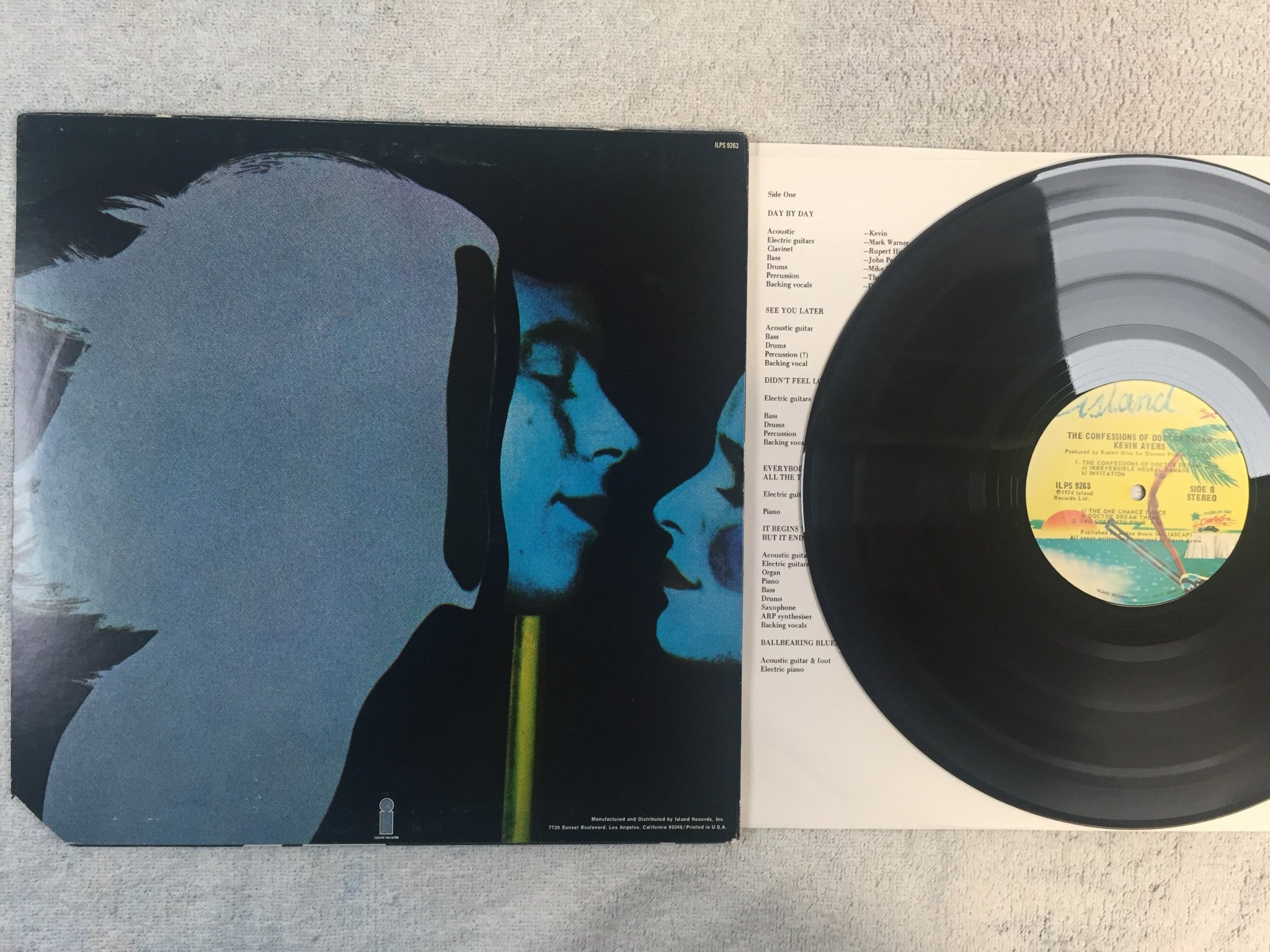 Omslagsbild för skivan KEVIN AYERS the confessions of doctor dream LP -74 US ISLAND ILPS 9263