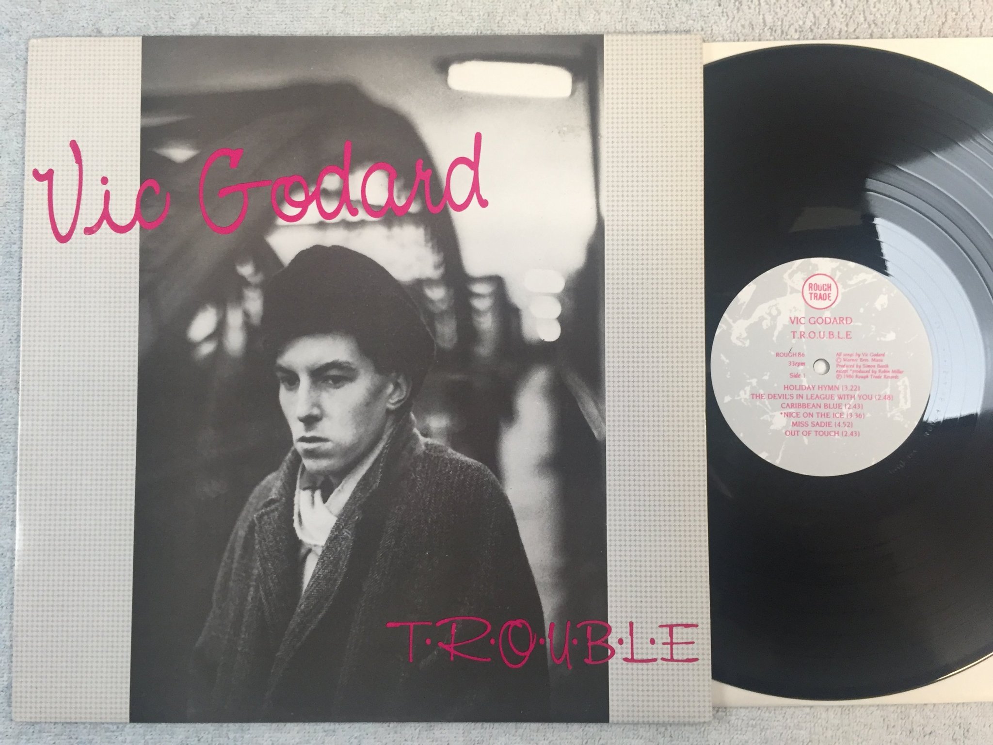 Omslagsbild för skivan VIC GODARD t.r.o.u.b.l.e. LP -86 UK ROUGH TRADE ROUGH 86 jazz pop
