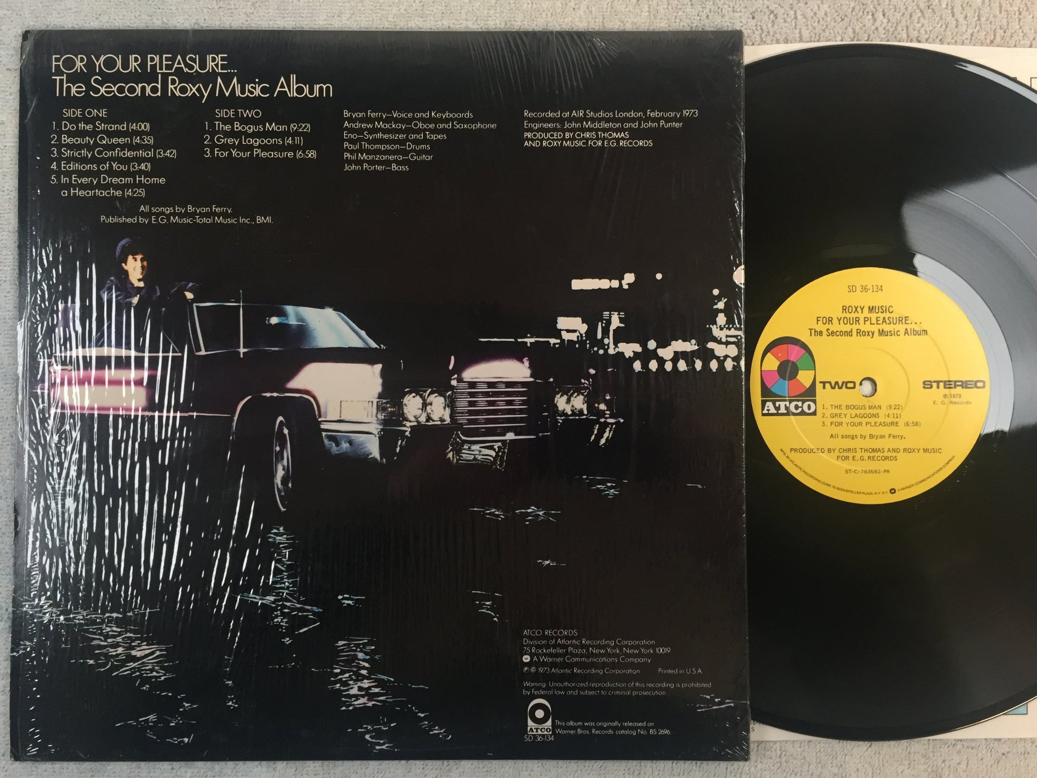 Omslagsbild för skivan ROXY MUSIC for your pleasure LP -73 US ATCO SD 36-134 