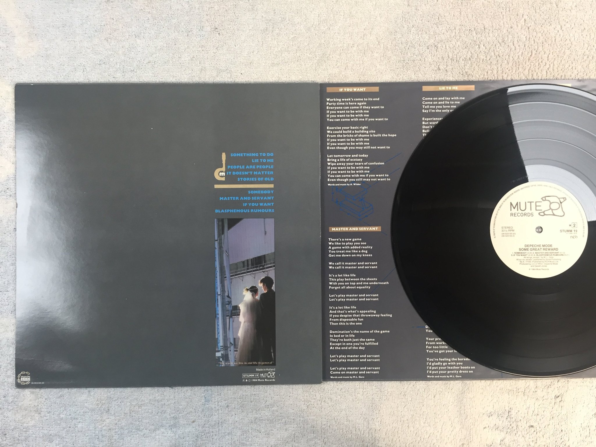 Omslagsbild för skivan DEPECHE MODE some great reward LP -84 ncb MUTE STUMM 19