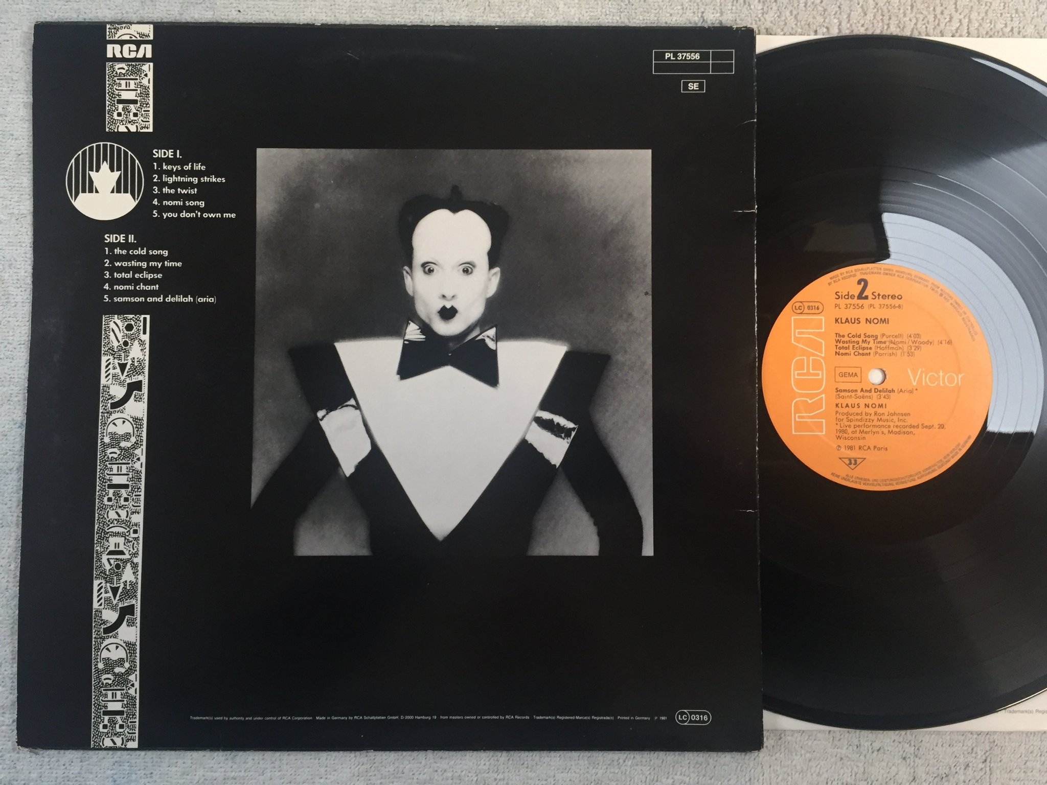 Omslagsbild för skivan KLAUS NOMI s/t LP -81 Ger RCA PL 37556