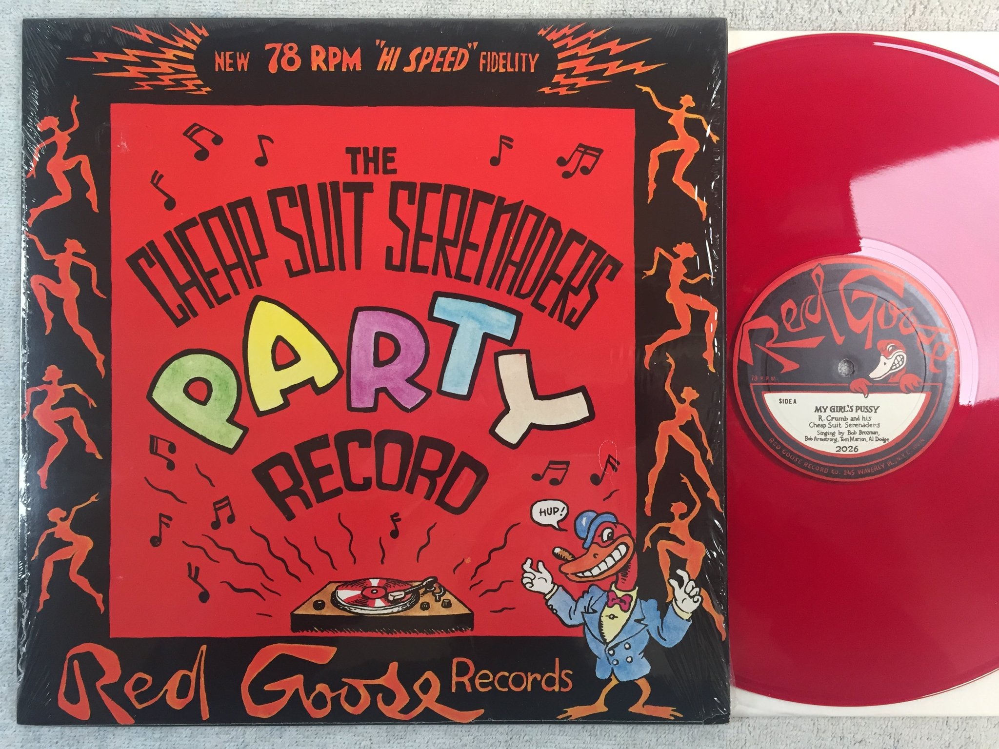 Omslagsbild för skivan R. Crumb And His Cheap Suit Serenaders - The Cheap... LP -78 US RED GOOSE BG-202