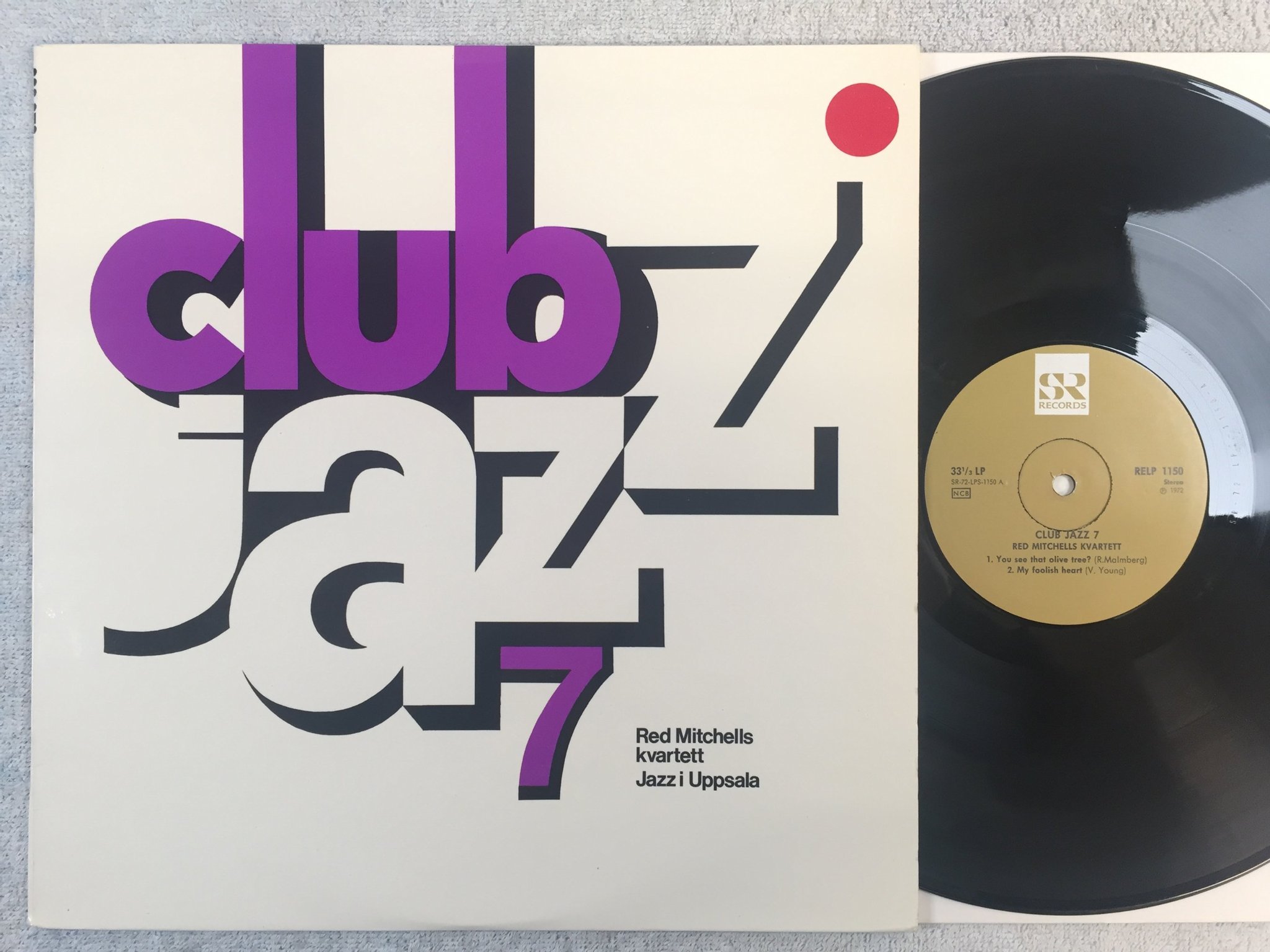 Omslagsbild för skivan RED MITCHELLS KVARTETT / JAZZ I UPPSALA club jazz 7 LP -72 SR RELP 1150