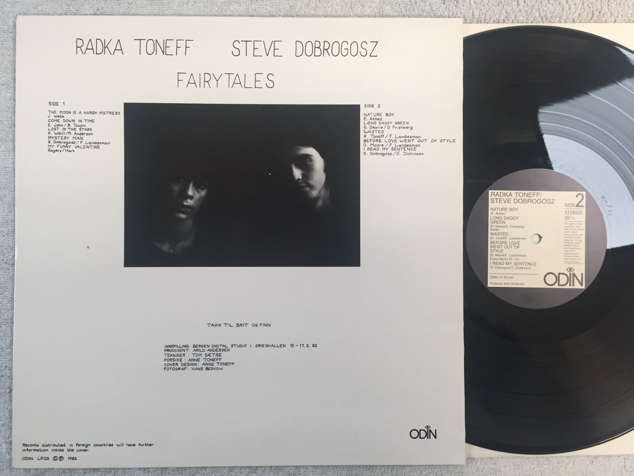 Omslagsbild för skivan RADKA TONEFF fairytales LP -82 Norway ODIN LP 03 audiophile 