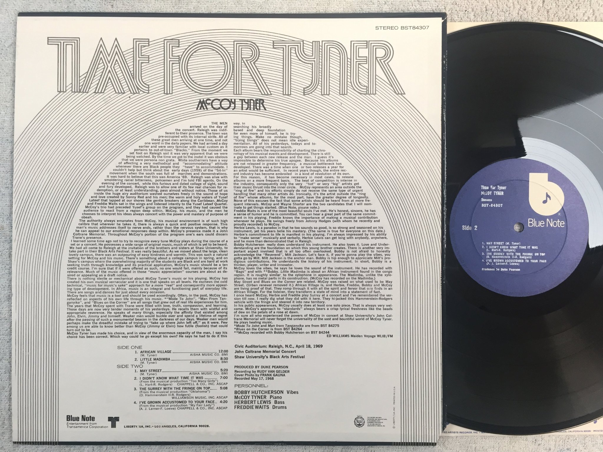 Omslagsbild för skivan McCOY TYNER time for Tyner LP re US BLUE NOTE BSD 84307