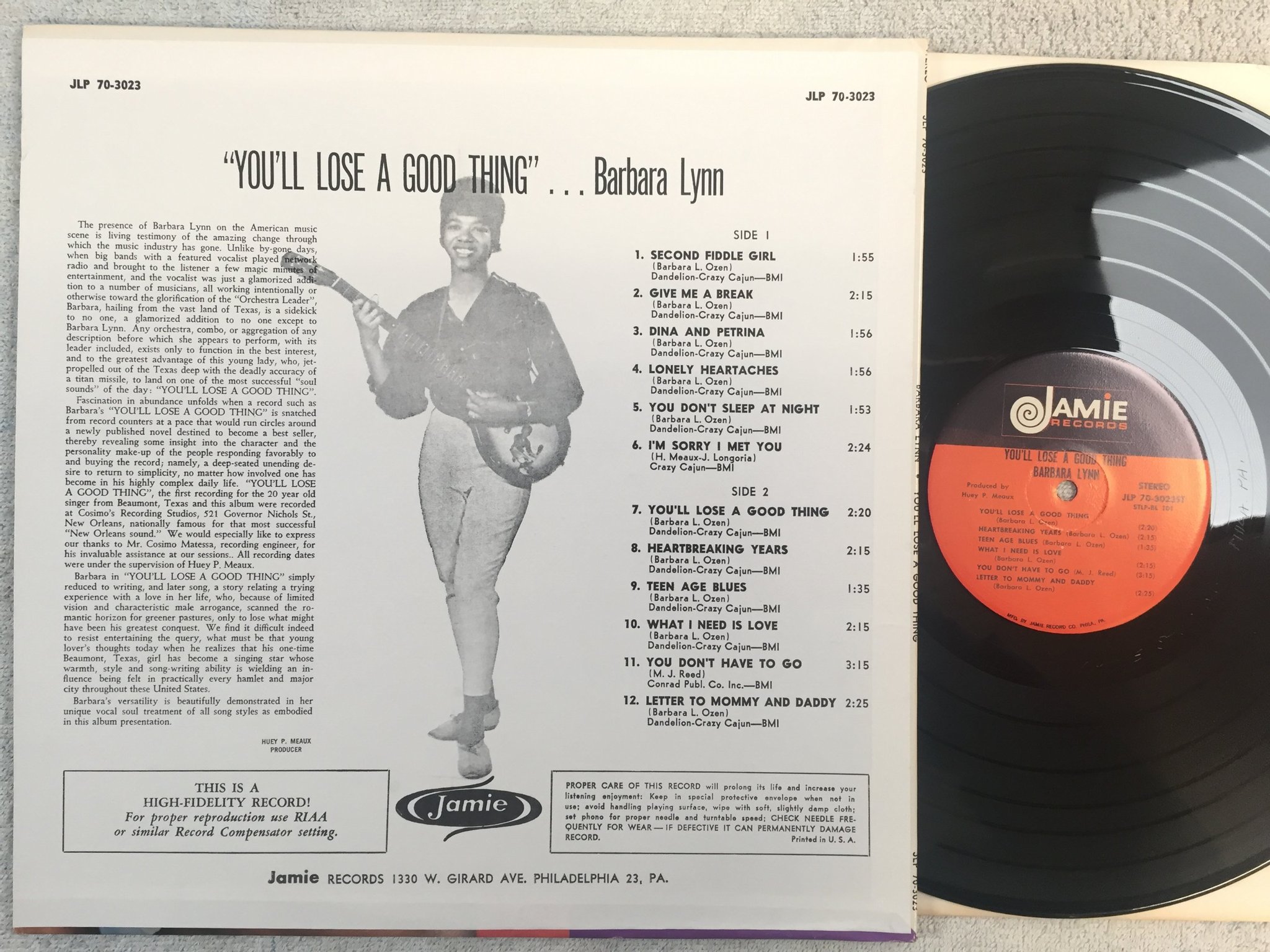 Omslagsbild för skivan BARBARA LYNN you'll lose a good thing LP US JAMIE AMAZING SOUL ALBUM ! ! 