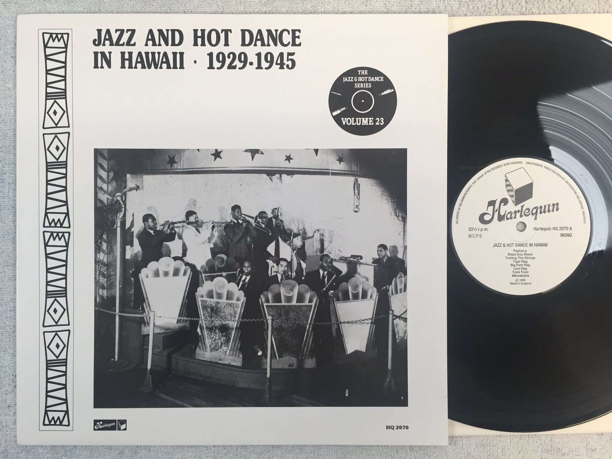 Omslagsbild för skivan V/A jazz & hot dance in Hawaii LP -89 UK HARLEQUIN HQ 2070