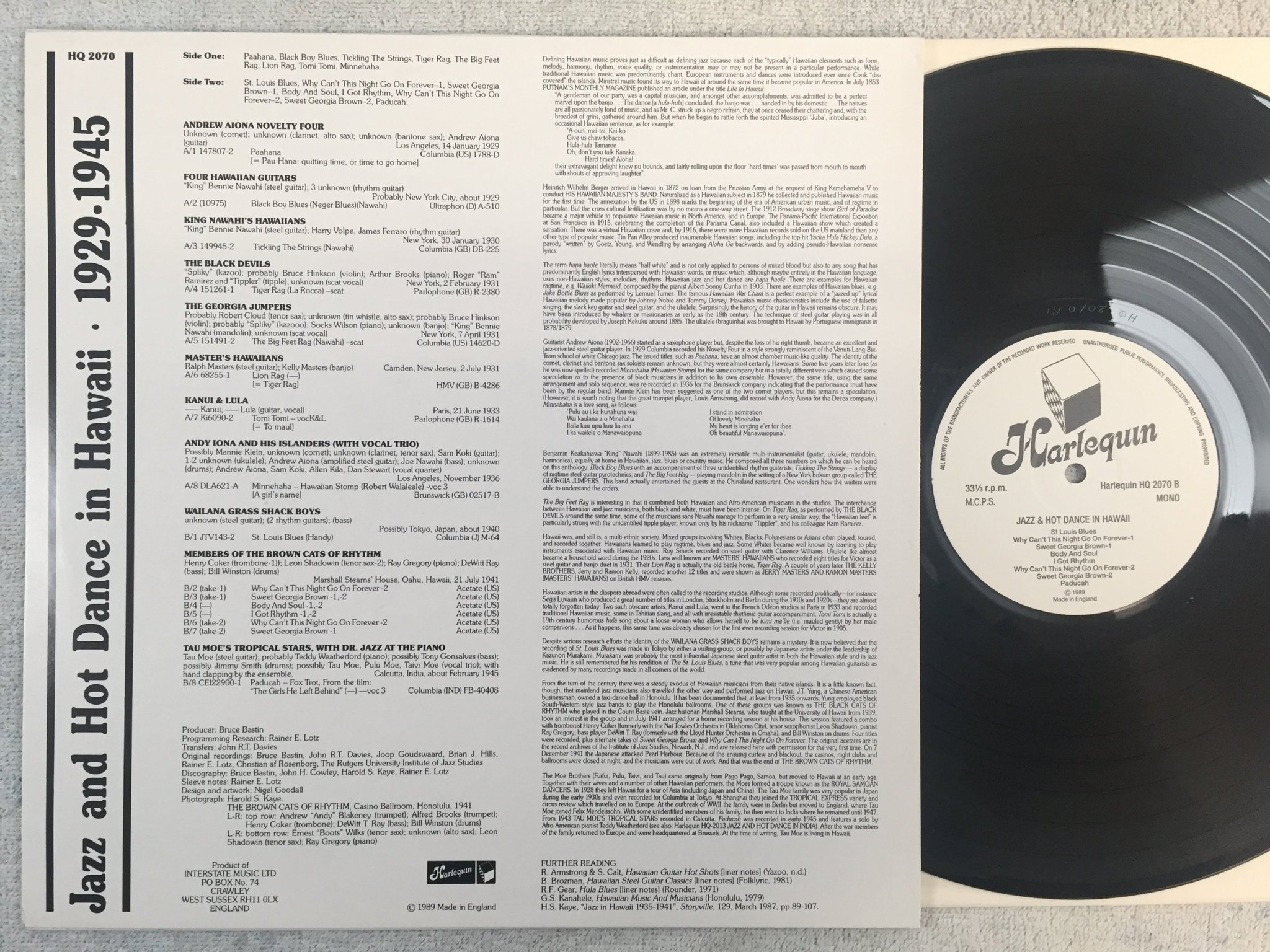 Omslagsbild för skivan V/A jazz & hot dance in Hawaii LP -89 UK HARLEQUIN HQ 2070