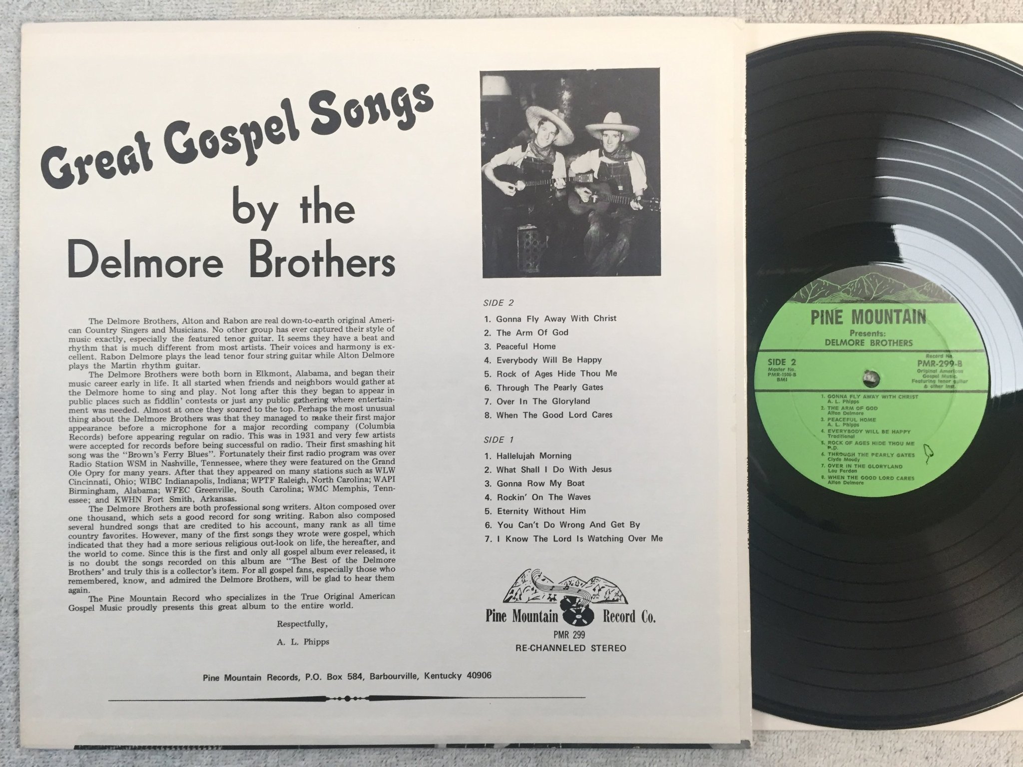 Omslagsbild för skivan DELMORE BROTHERS great gospel songs LP US PINE MOUNTAIN PMR 299 folk country