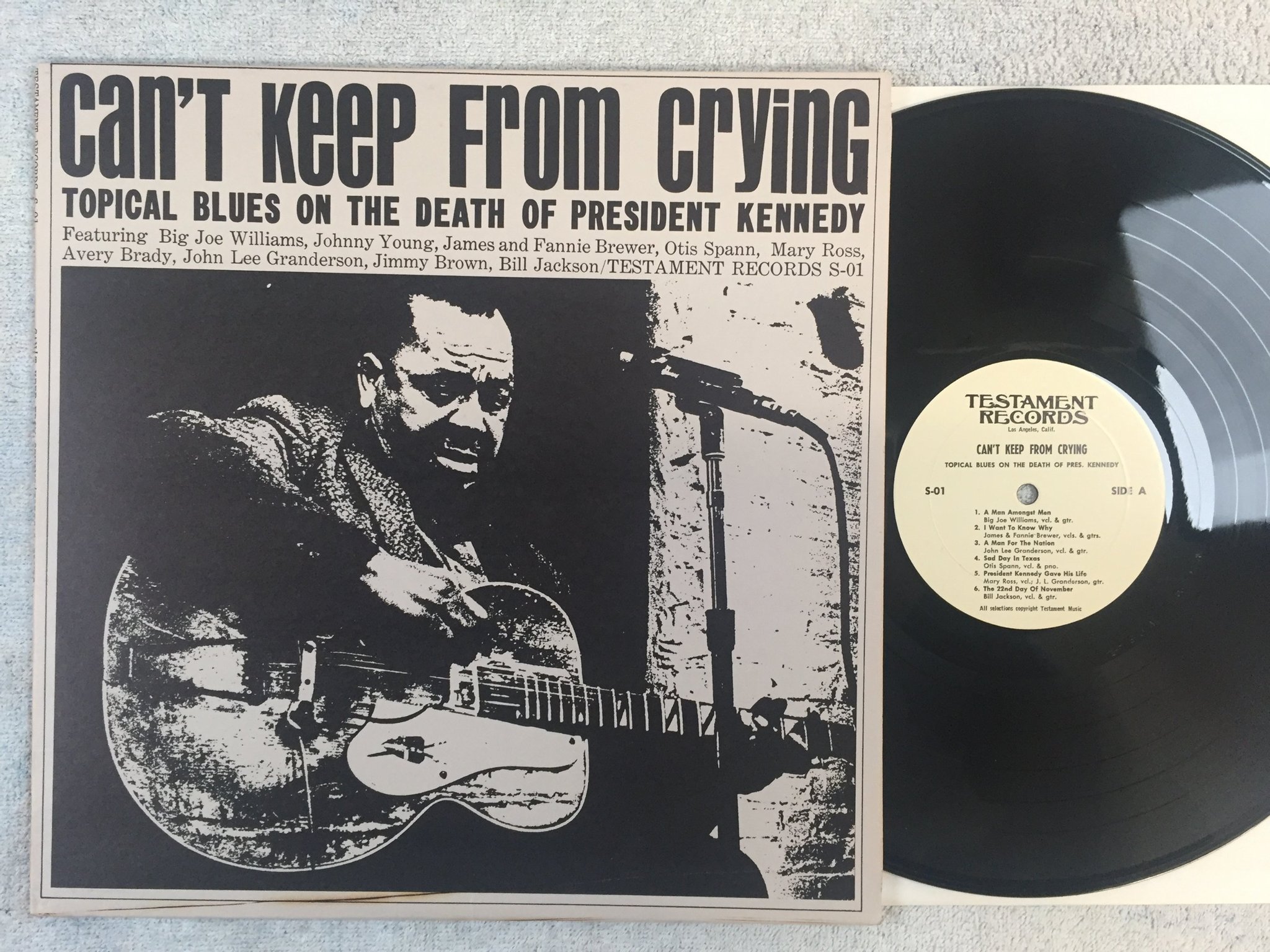 Omslagsbild för skivan V/A can't keep from crying LP re US TESTAMENT S-01 BLUES 