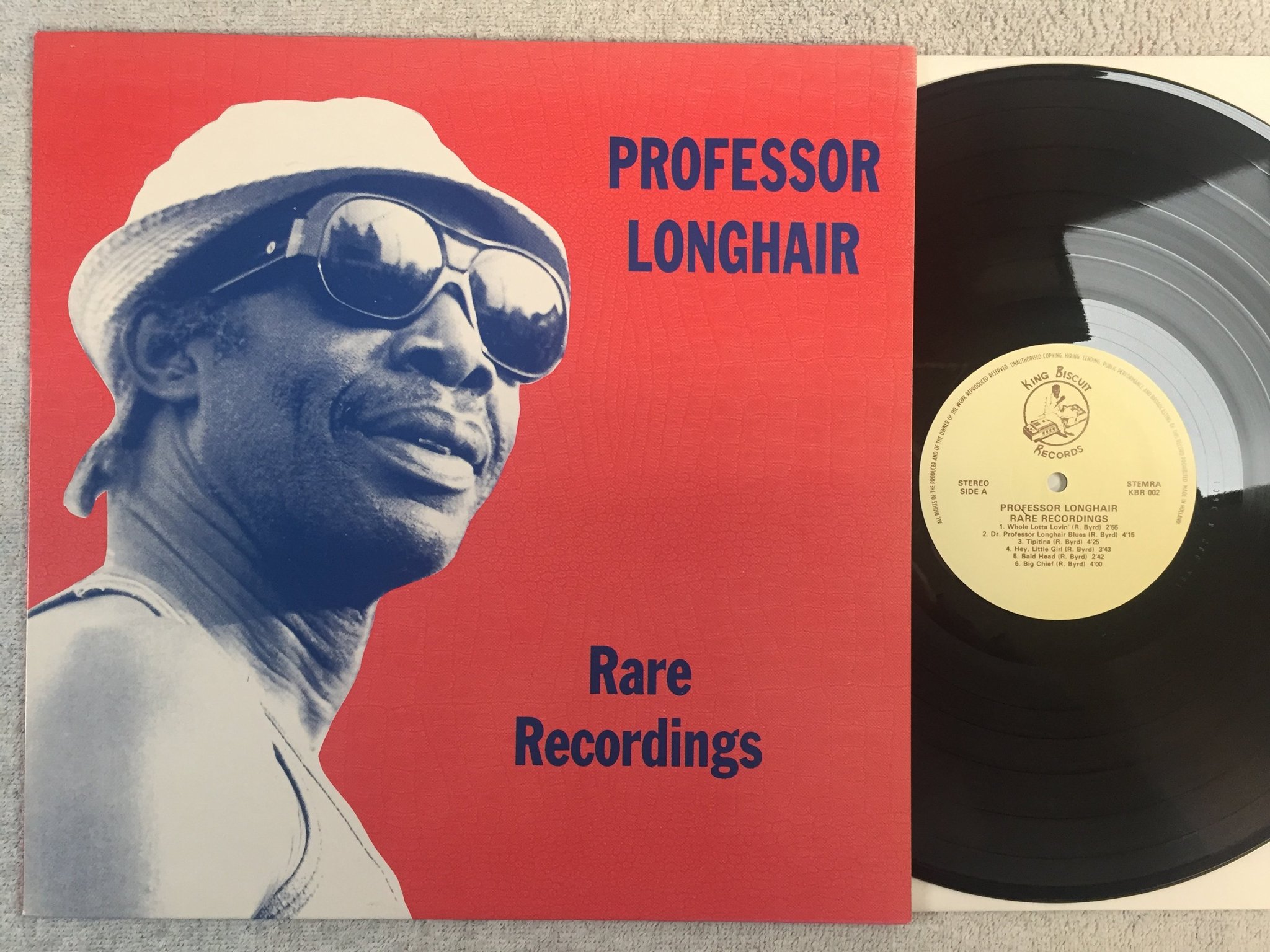 Omslagsbild för skivan ?PROFFESSOR LONGHAIR  rare recordings LP Hol KING BISCUIT KBR 002