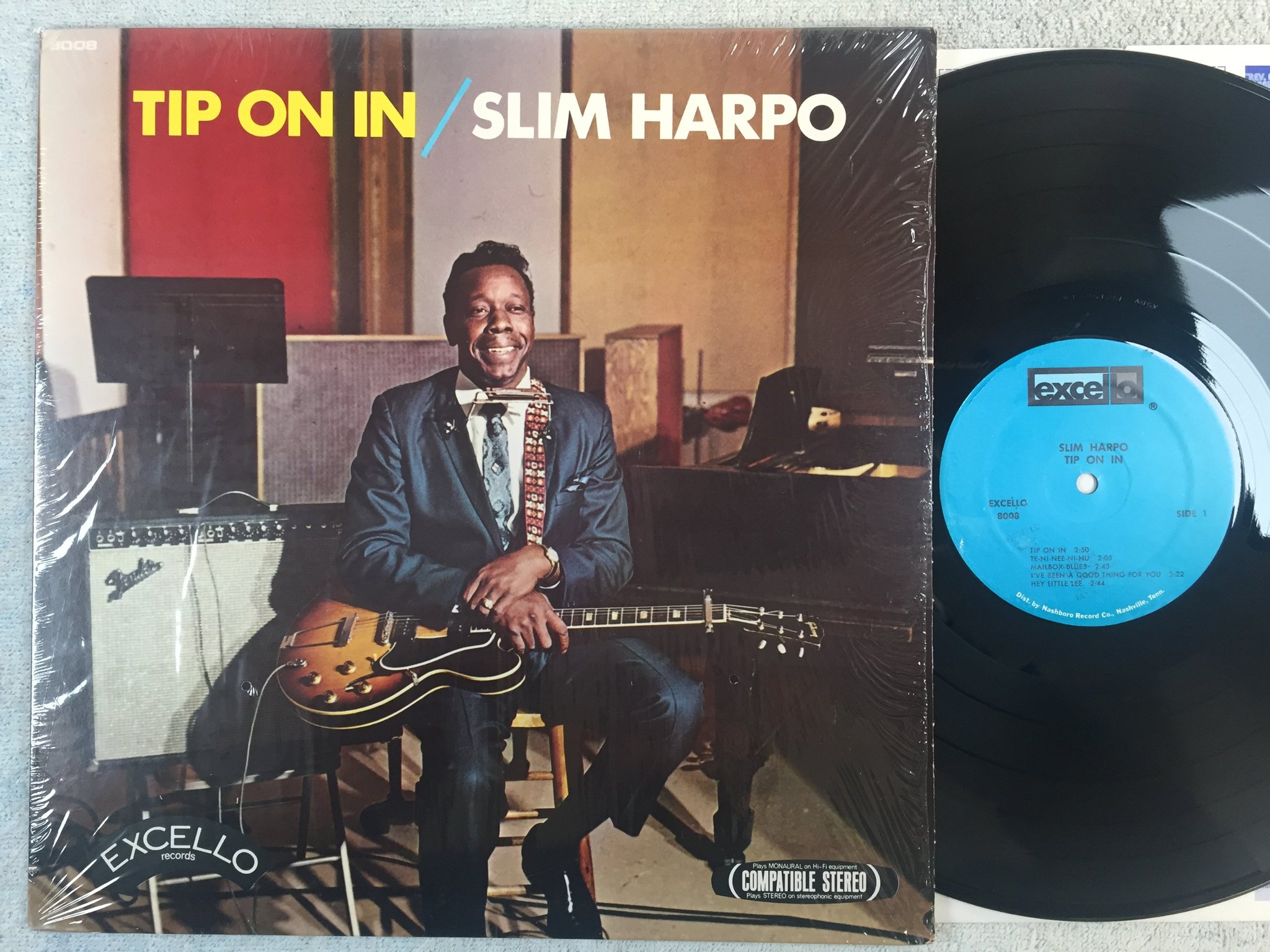 Omslagsbild för skivan SLIM HARPO tip on in LP re US EXCELLO 8008 SO-1 