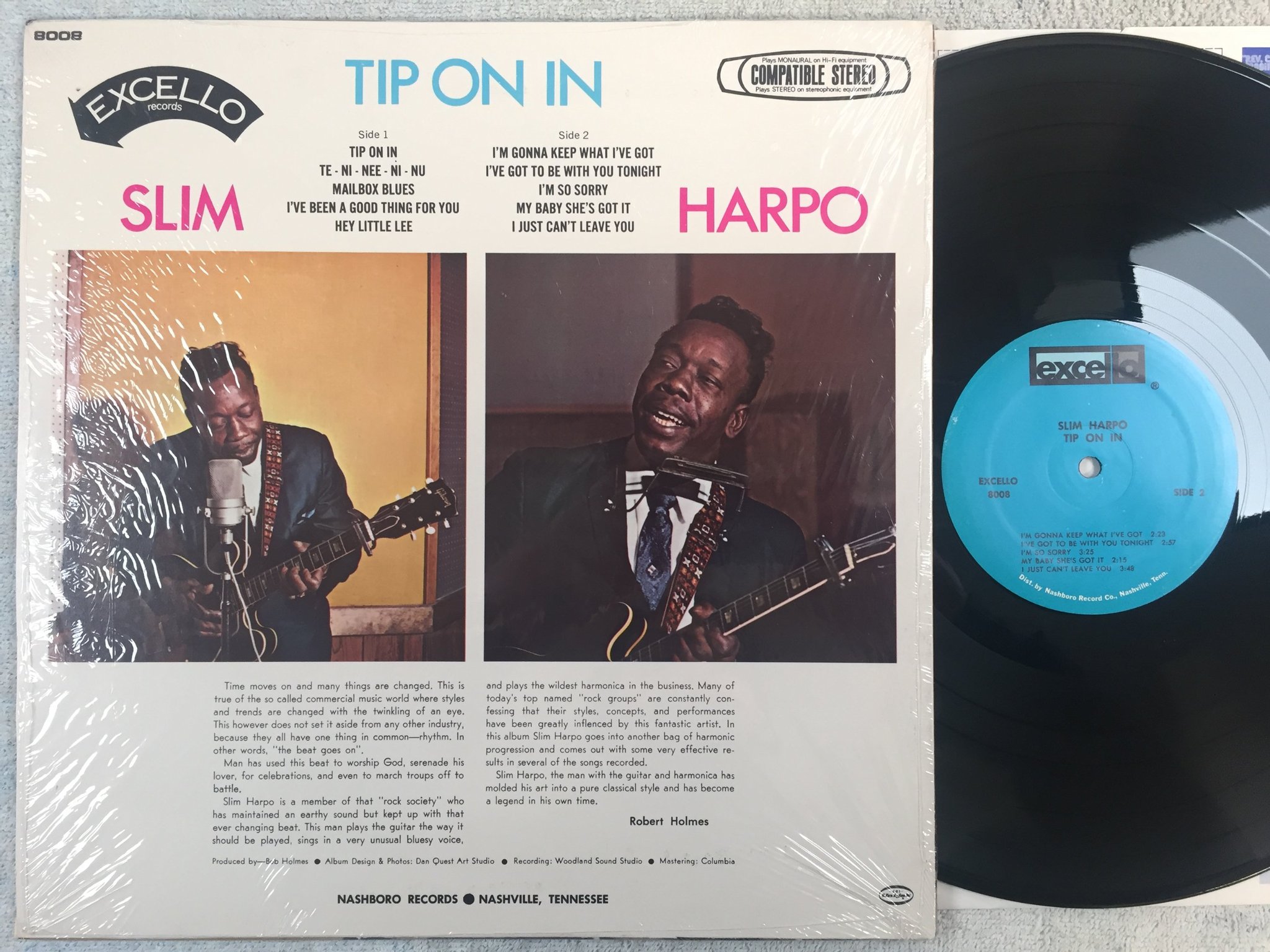 Omslagsbild för skivan SLIM HARPO tip on in LP re US EXCELLO 8008 SO-1 