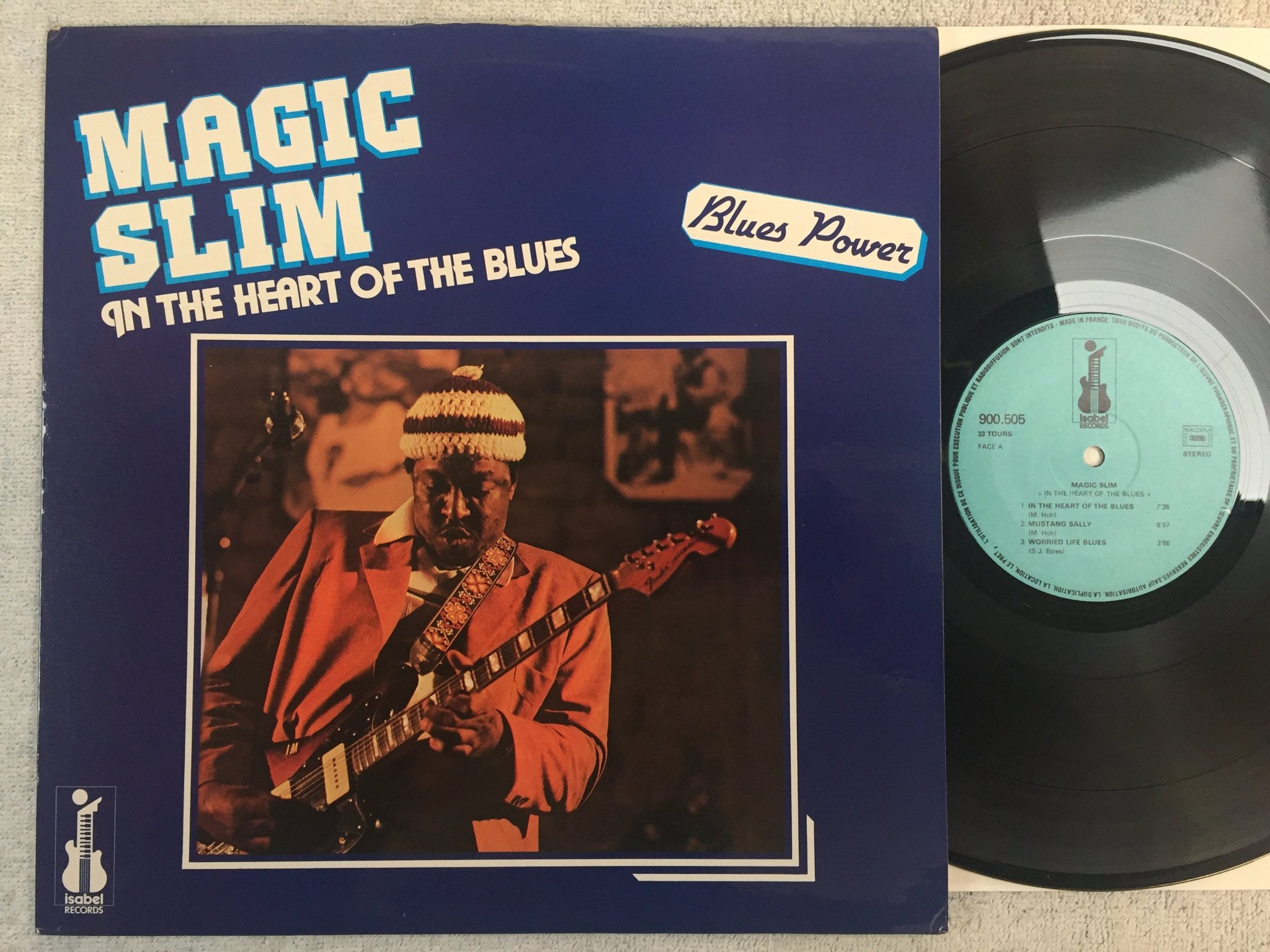 Omslagsbild för skivan MAGIC SLIM in the heart of the blues LP -80 Fra ISABEL 900.505