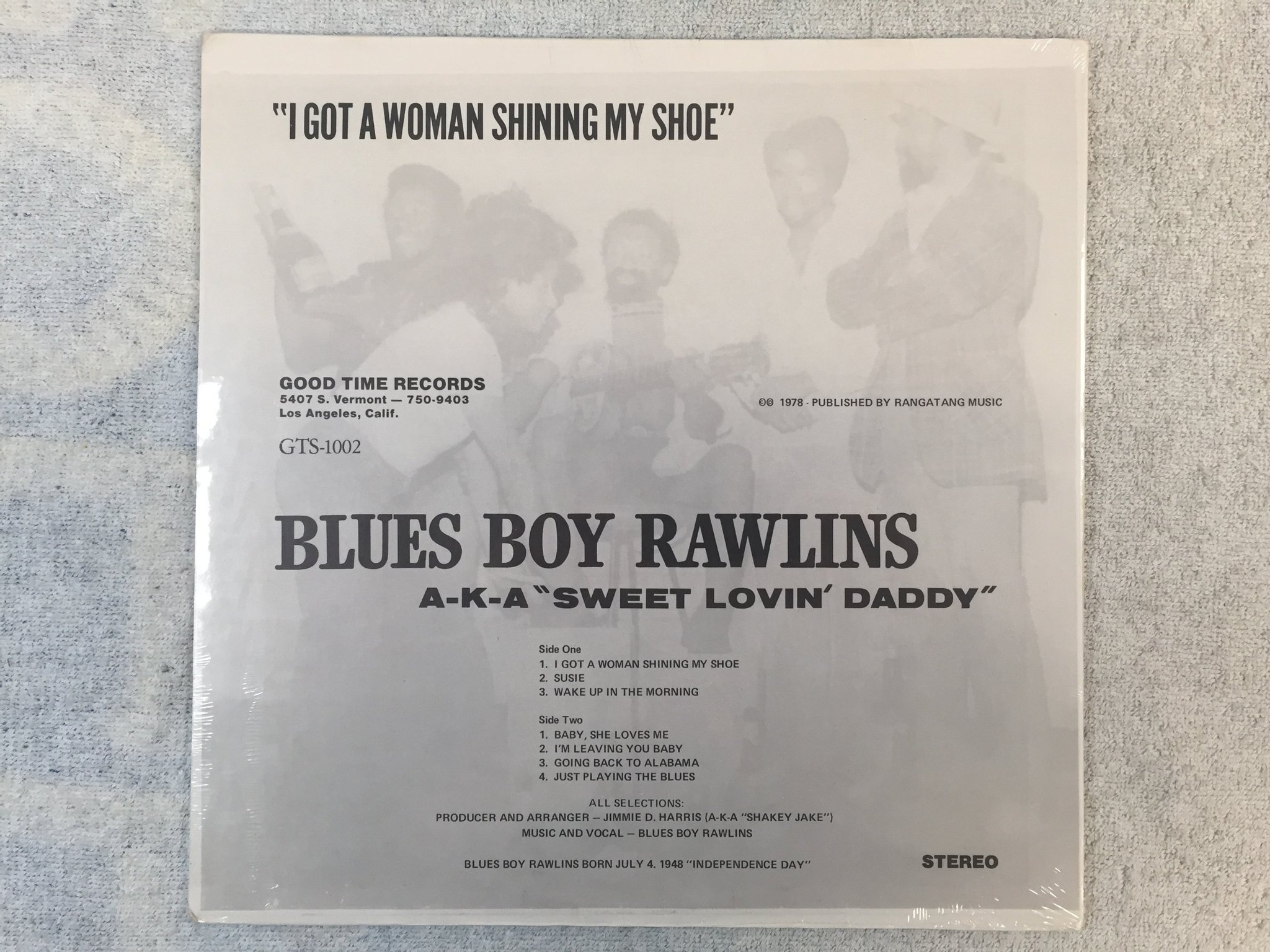 Omslagsbild för skivan BLUES BOY RAWLINS a-k-a sweet lovin daddy LP -78 US GOOD TIME GTS 1002