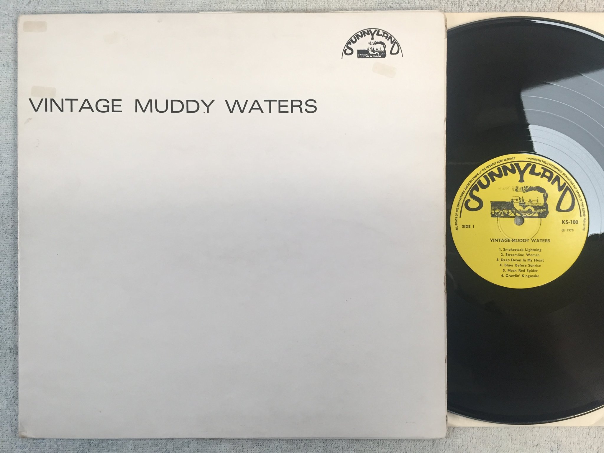 Omslagsbild för skivan MUDDY WATERS vintage LP -70 UK  SUNNYLAND KS-100 CHICAGO BLUES